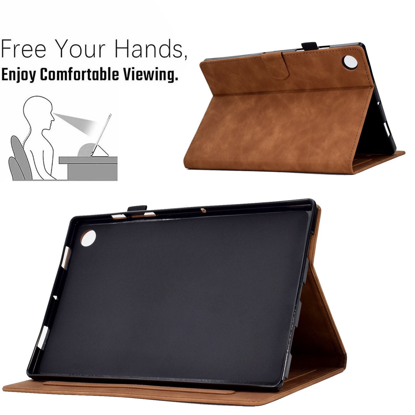 For Huawei Enjoy Tablet 2 / MatePad T 10 9.7 inch / T 10S 10.1 inch / Honor Pad 6 10.1-inch / Pad X6 9.7 inch Tablet Case Pattern Imprinted PU Leather Card Slots Stand Cover