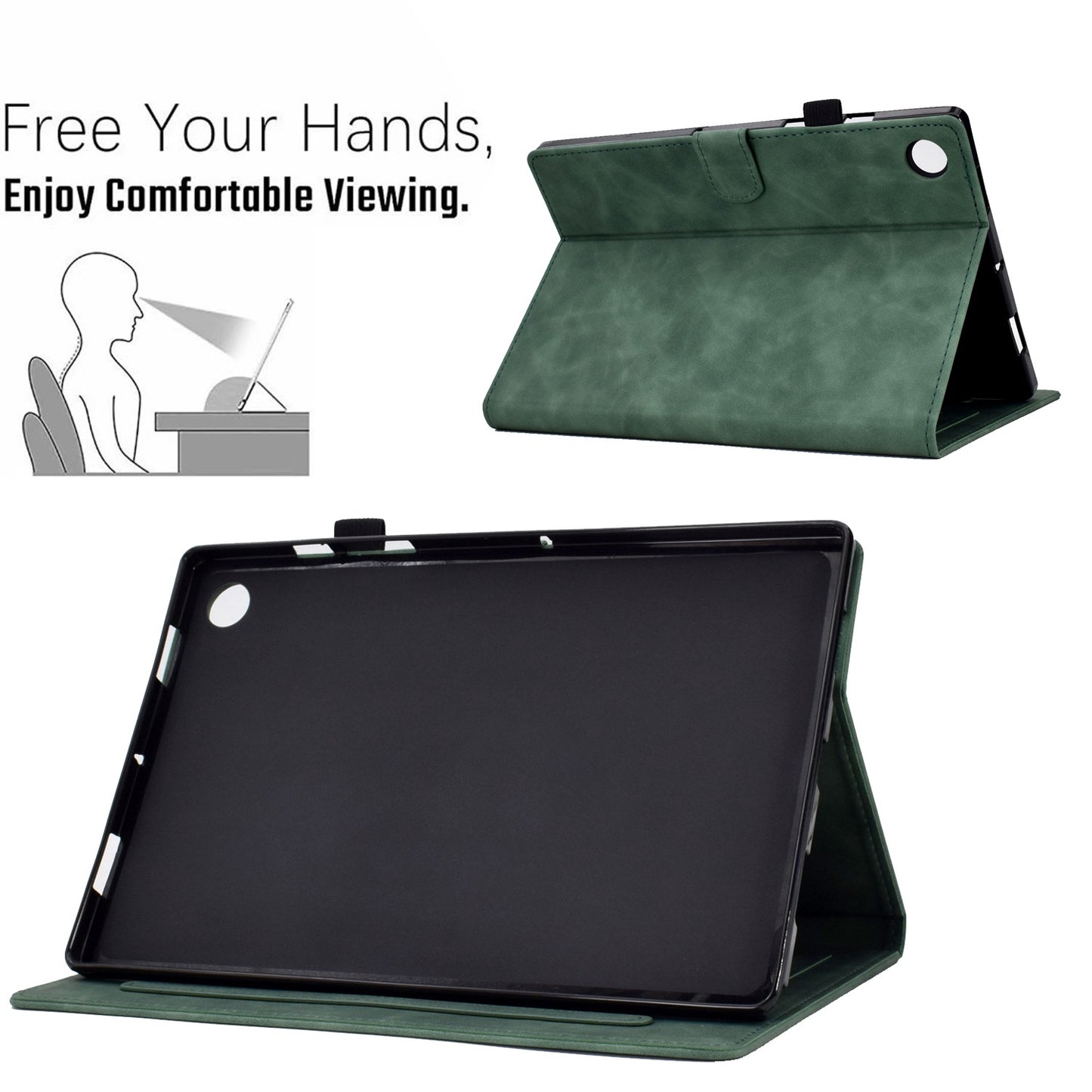 For Huawei Enjoy Tablet 2 / MatePad T 10 9.7 inch / T 10S 10.1 inch / Honor Pad 6 10.1-inch / Pad X6 9.7 inch Tablet Case Pattern Imprinted PU Leather Card Slots Stand Cover