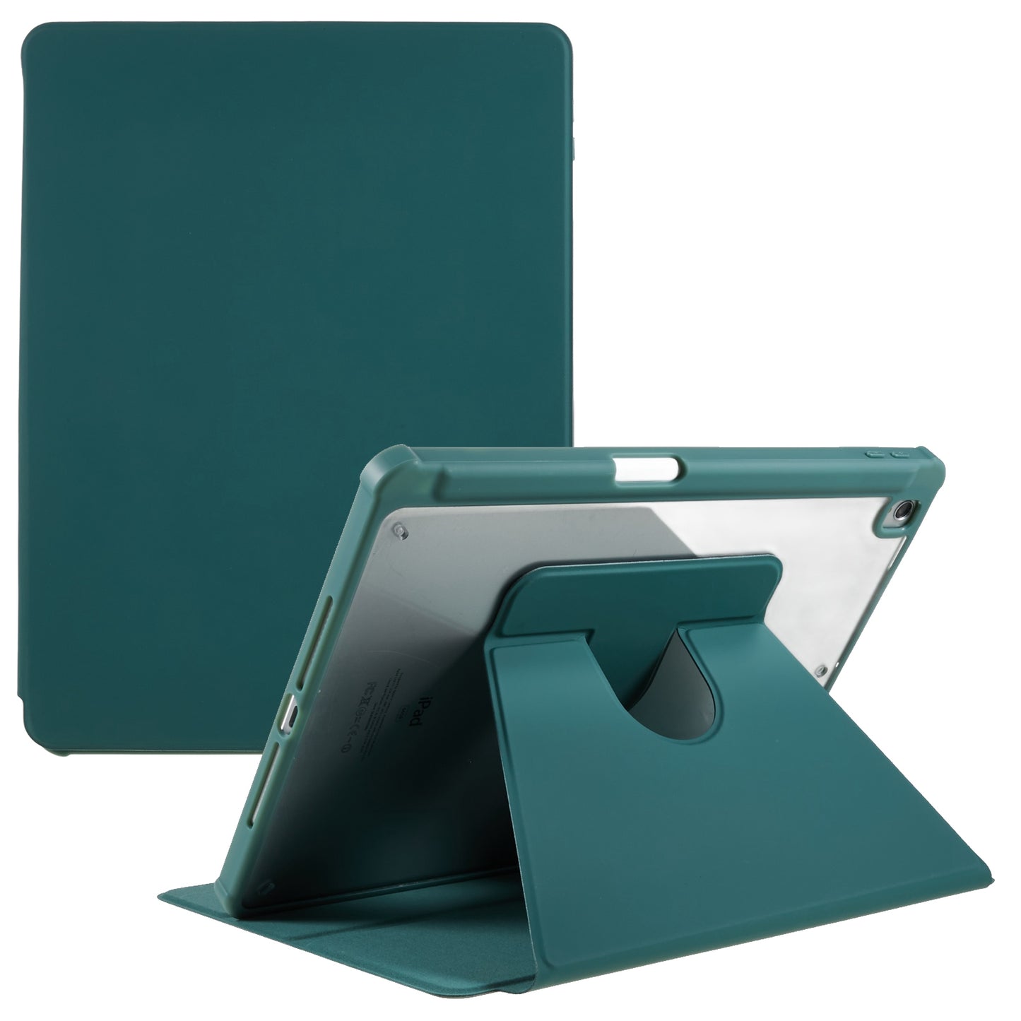 For iPad 10.2 (2021) / (2019) / (2020) Rotary Kickstand Tablet Case PU Leather + TPU + Acrylic Anti-Drop Protective Cover