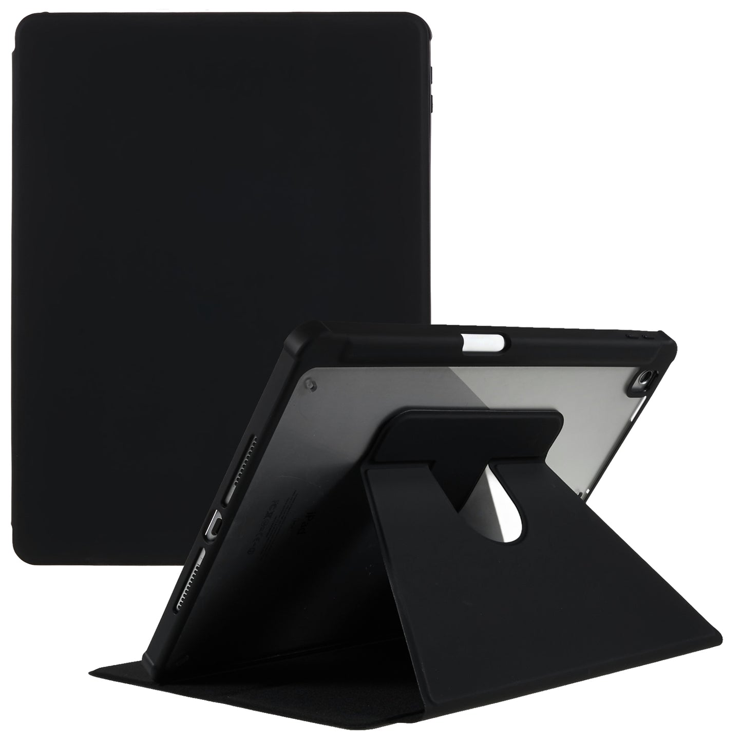 For iPad 10.2 (2021) / (2019) / (2020) Rotary Kickstand Tablet Case PU Leather + TPU + Acrylic Anti-Drop Protective Cover
