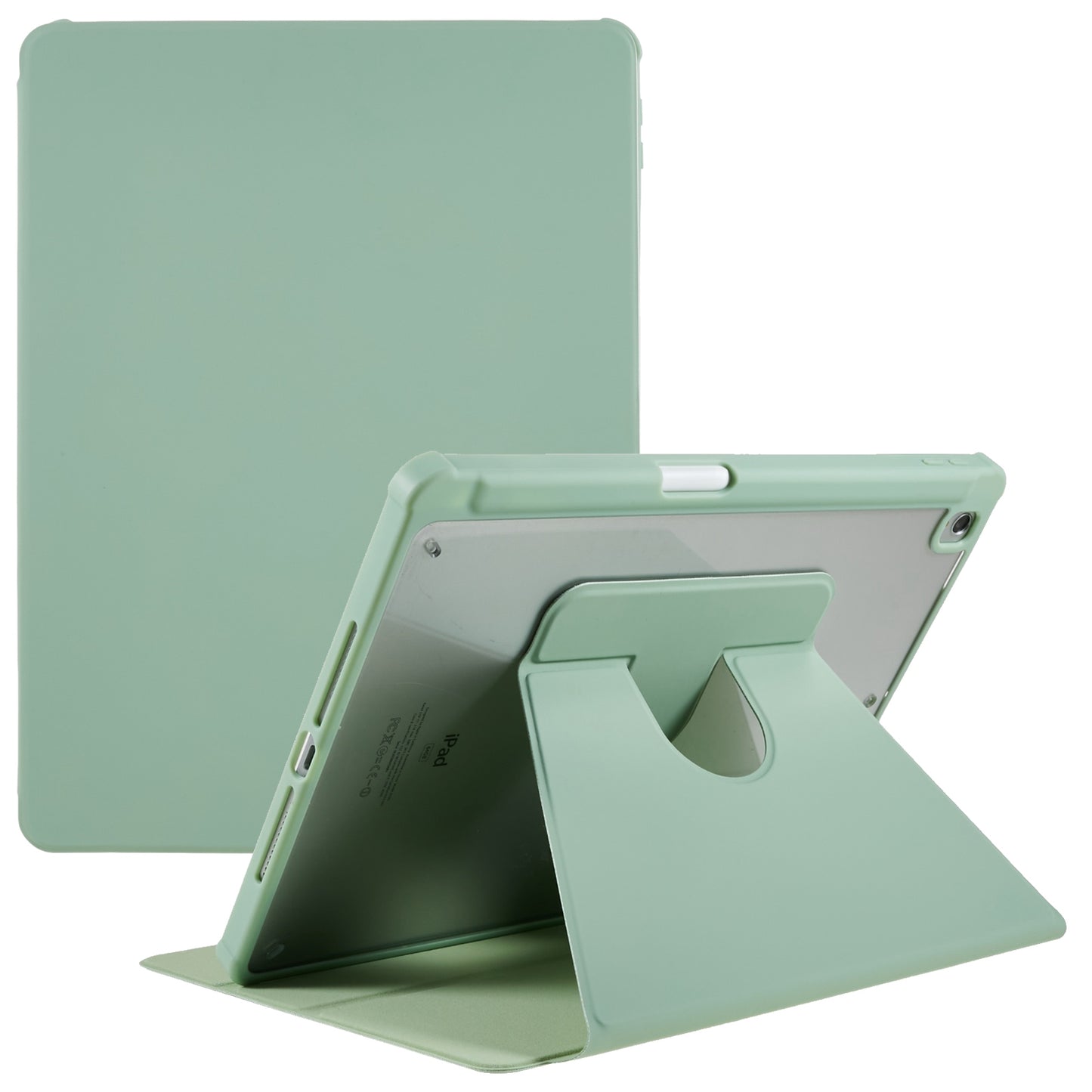 For iPad 10.2 (2021) / (2019) / (2020) Rotary Kickstand Tablet Case PU Leather + TPU + Acrylic Anti-Drop Protective Cover
