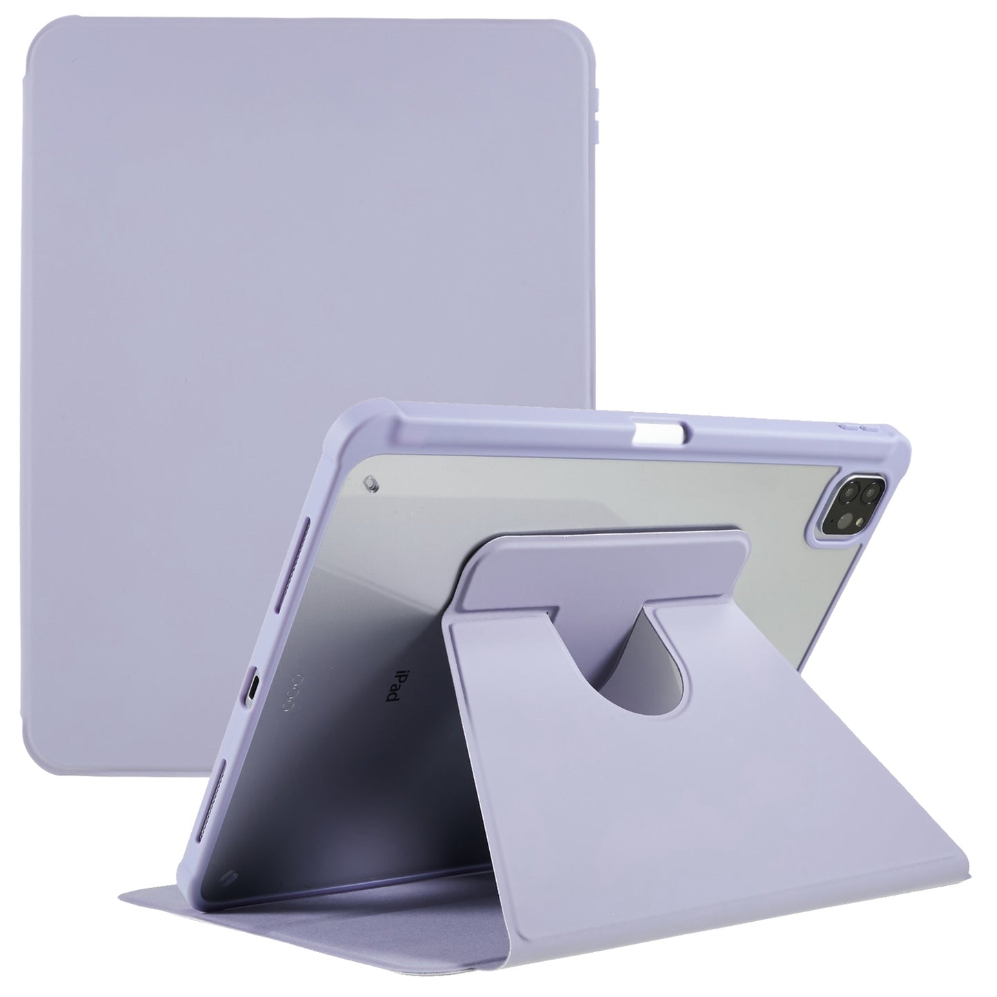 For iPad Pro 12.9 (2018) / (2020) / (2021) / (2022) Anti-Drop Tablet Case with Rotary Kickstand PU Leather + TPU + Acrylic Protective Cover