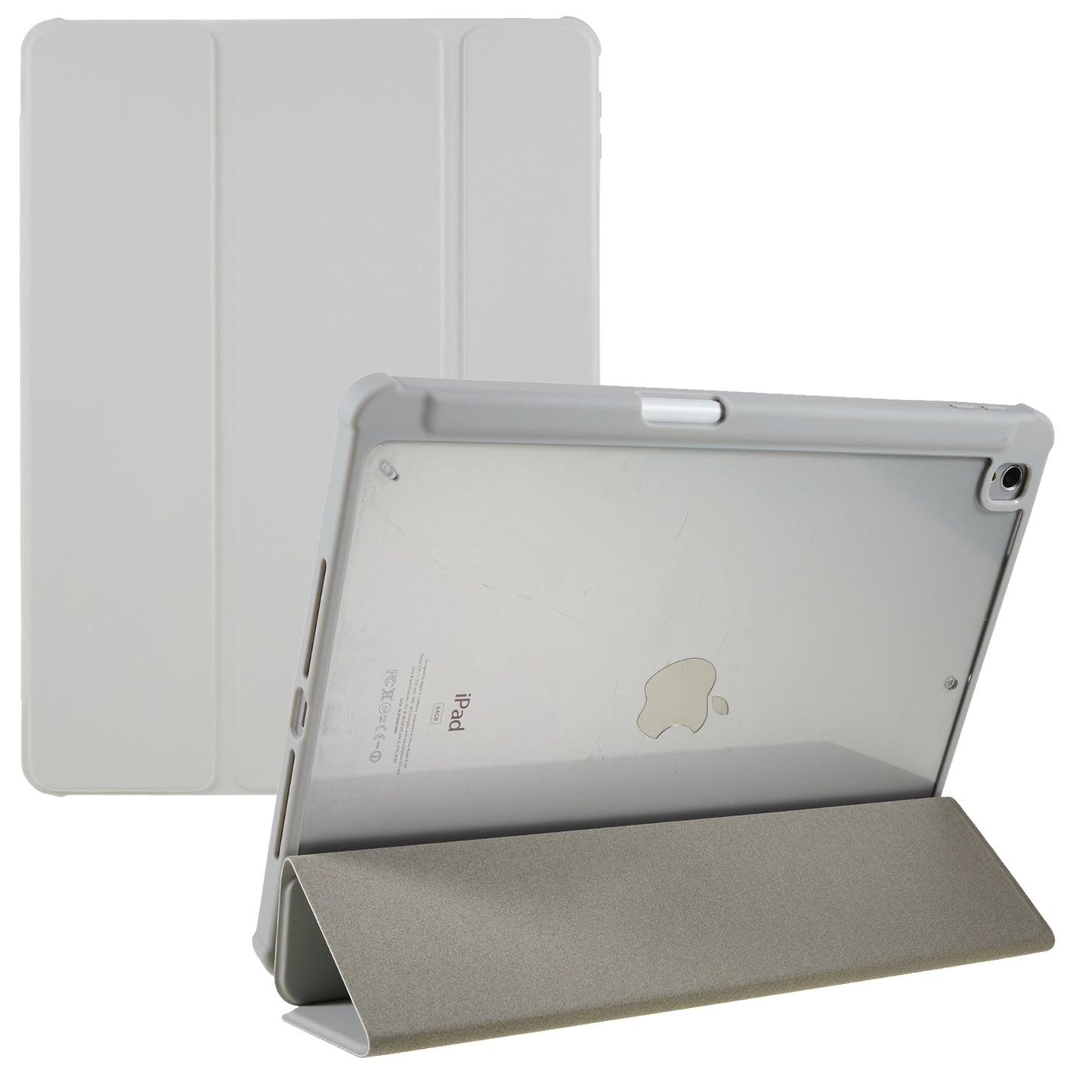 For iPad 10.2 (2021) / (2019) / (2020) Shockproof Case PU Leather + TPU + Acrylic Tablet Case Tri-fold Stand Protective Cover