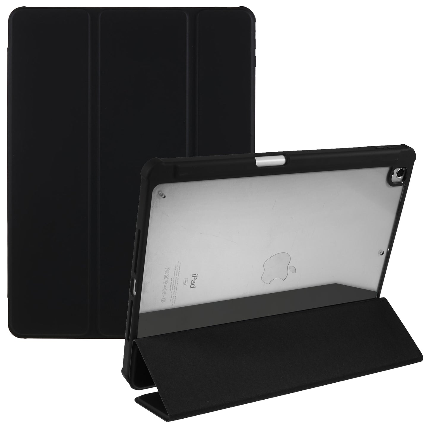 For iPad 10.2 (2021) / (2019) / (2020) Shockproof Case PU Leather + TPU + Acrylic Tablet Case Tri-fold Stand Protective Cover