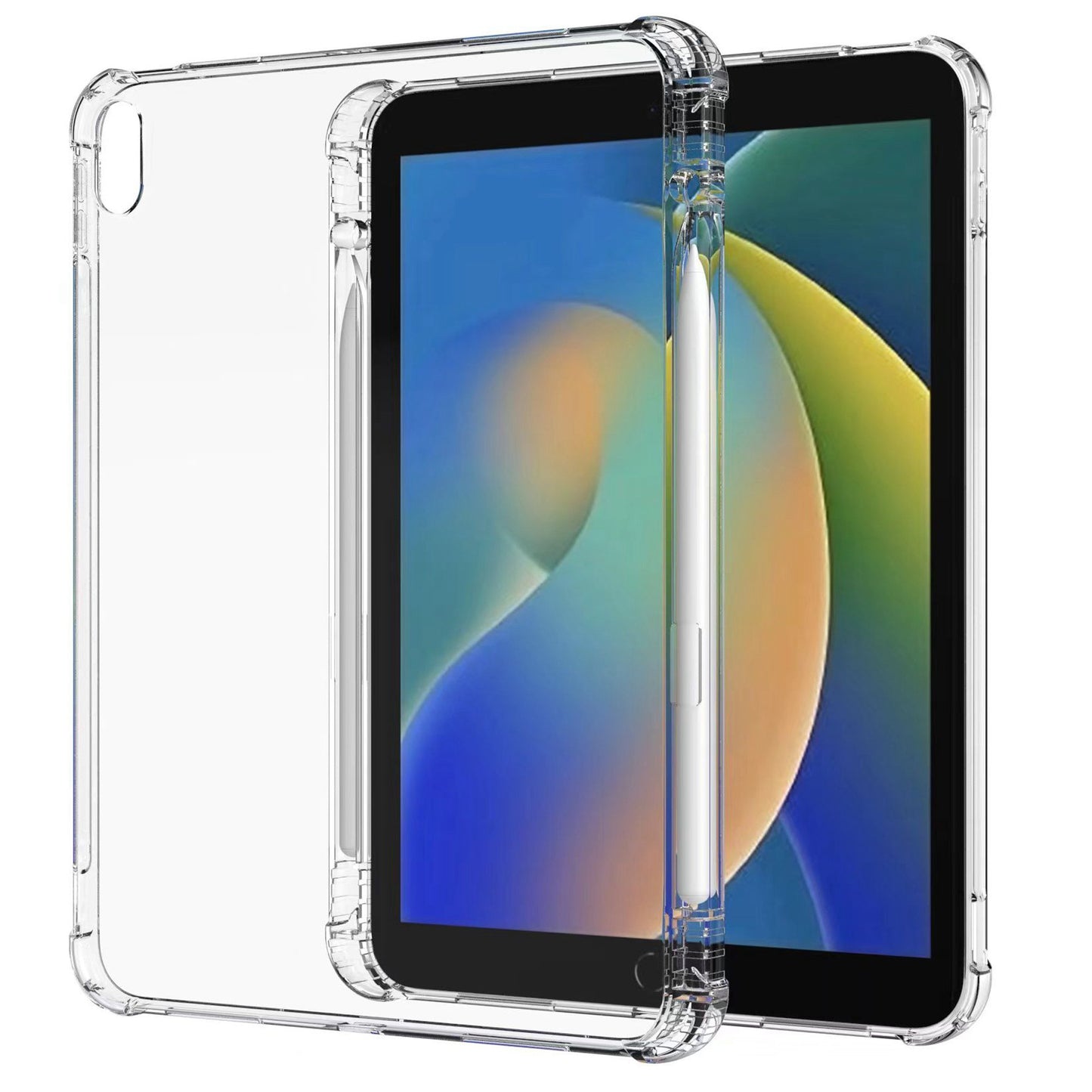 For iPad 10.9 (2022) / iPad 10th Gen Soft TPU Protective Case Reinforced Corner Anti-Scratch Ultra Clear Tablet Cover with Pencil Holder