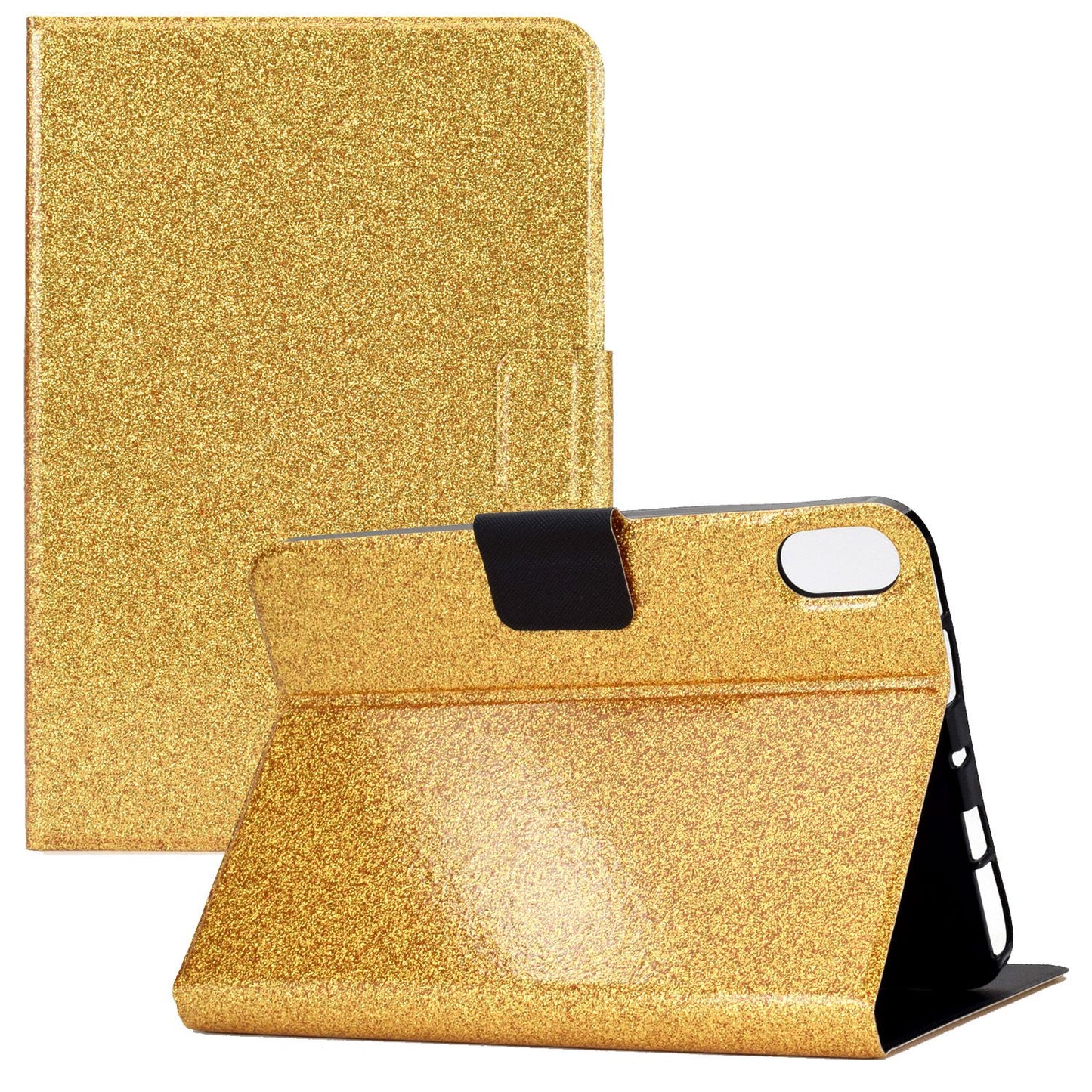 For iPad 10.9 (2022) / iPad 10th Gen Glittery Sparkly Folio Tablet Case PU Leather Magnetic Clasp Protective Cover with Stand Card Holder