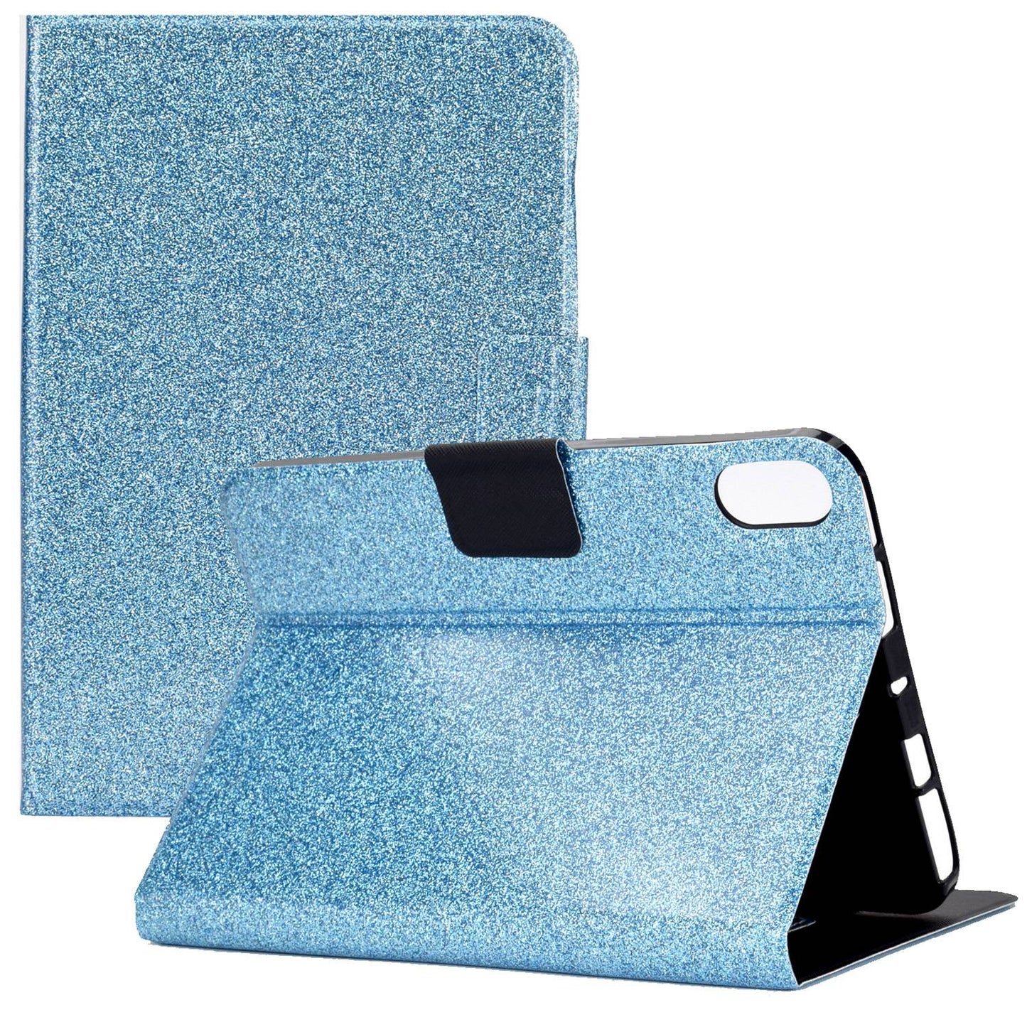 For iPad 10.9 (2022) / iPad 10th Gen Glittery Sparkly Folio Tablet Case PU Leather Magnetic Clasp Protective Cover with Stand Card Holder