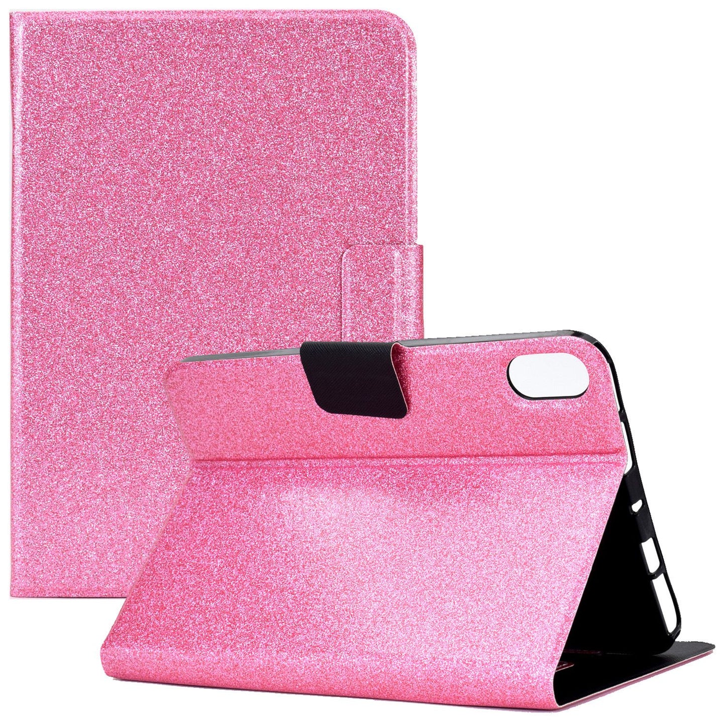 For iPad 10.9 (2022) / iPad 10th Gen Glittery Sparkly Folio Tablet Case PU Leather Magnetic Clasp Protective Cover with Stand Card Holder