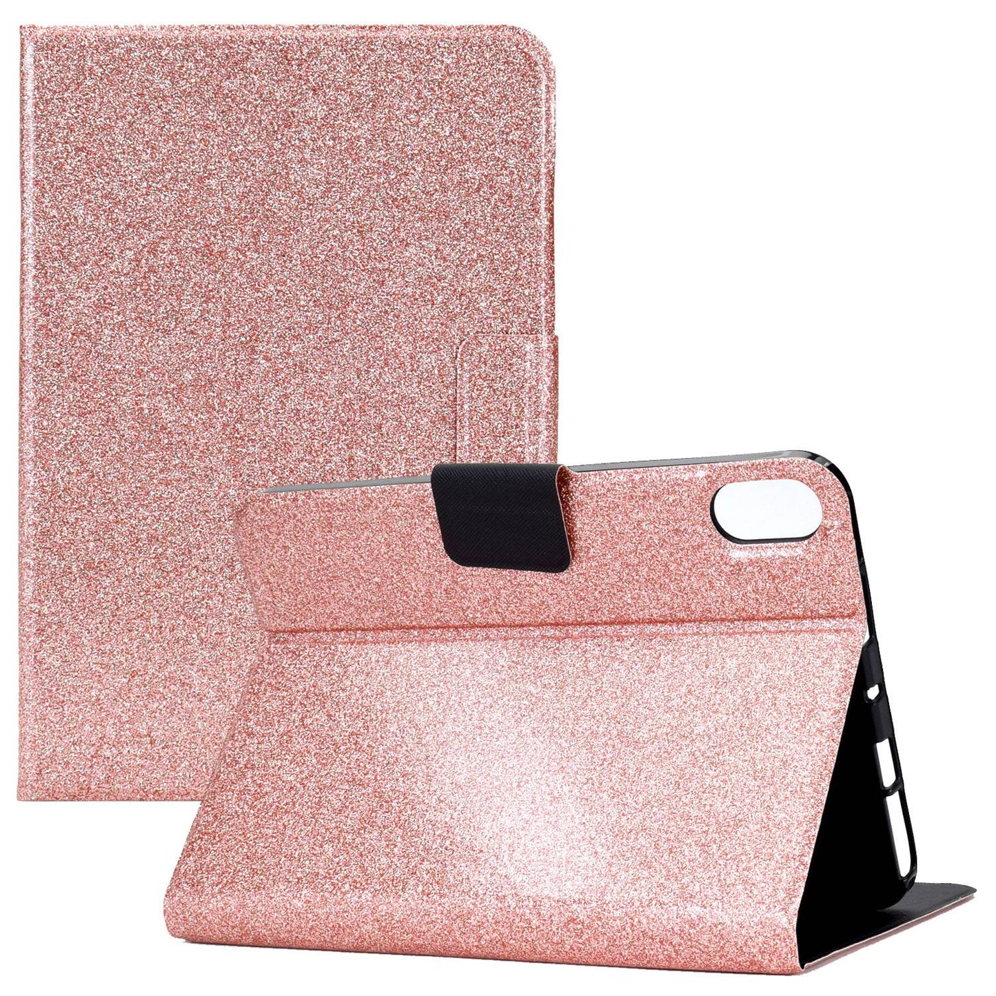 For iPad 10.9 (2022) / iPad 10th Gen Glittery Sparkly Folio Tablet Case PU Leather Magnetic Clasp Protective Cover with Stand Card Holder