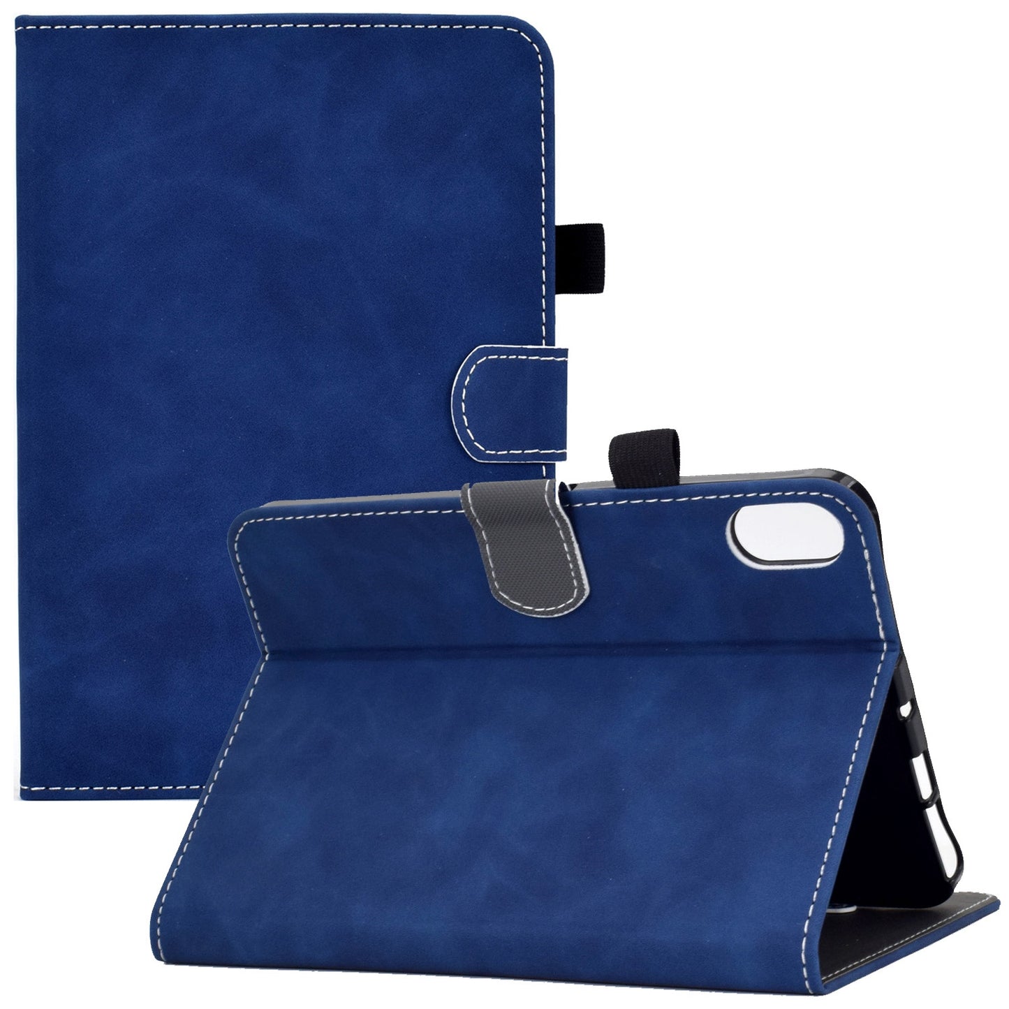 For iPad 10.9 (2022) Cowhide Textured Leather Tablet Case Shockproof Card Holder Protective Cover with Stand