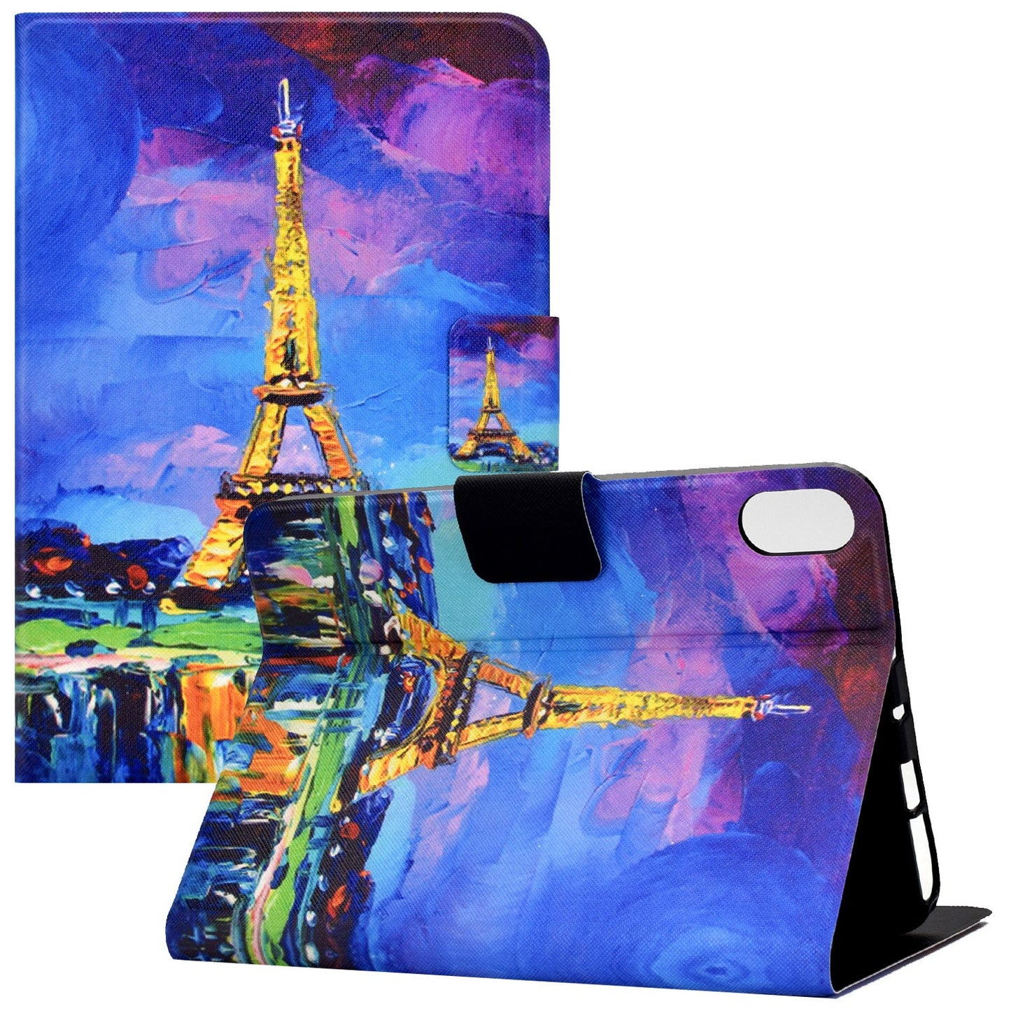 For iPad 10.9 (2022) / iPad 10th Gen Pattern Printing Tablet Case PU Leather Stand Shockproof Auto Wake / Sleep Smart Cover with Card Holder