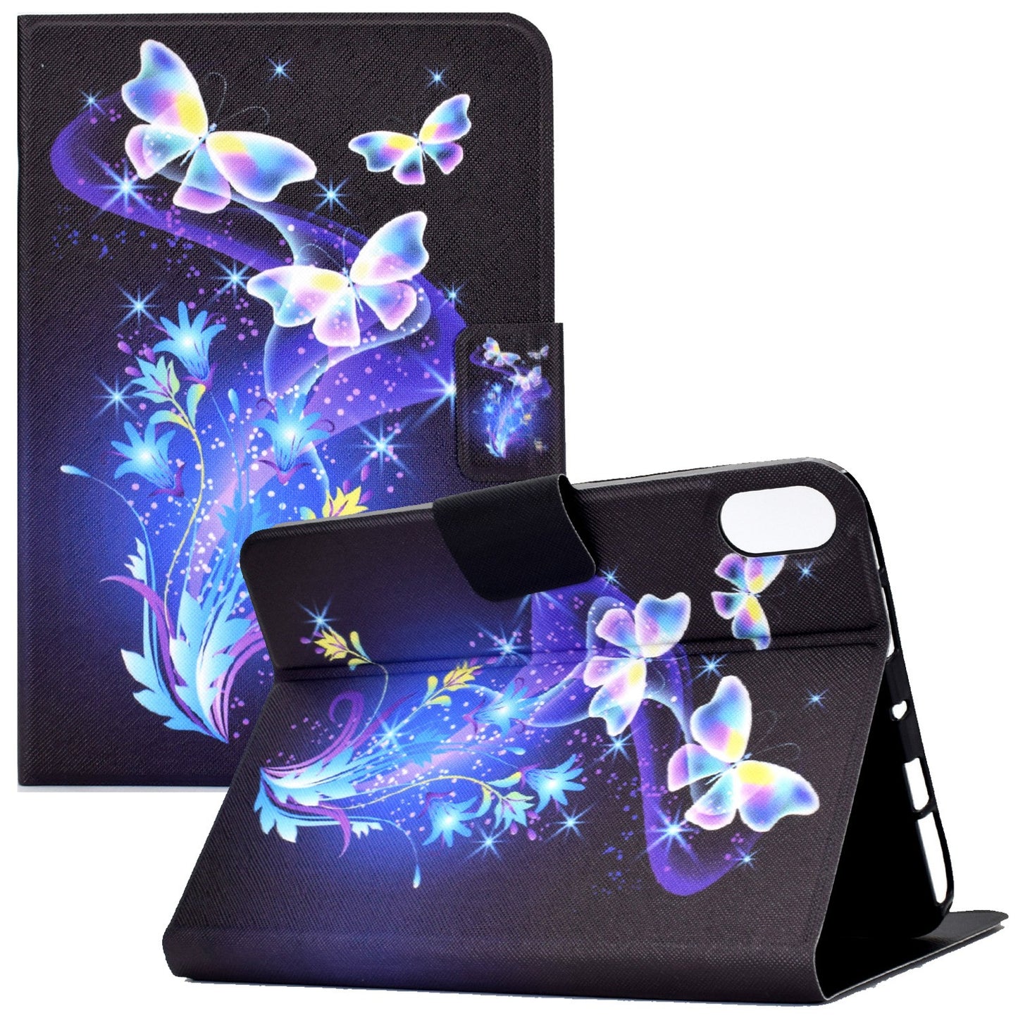 For iPad 10.9 (2022) / iPad 10th Gen Pattern Printing Tablet Case PU Leather Stand Shockproof Auto Wake / Sleep Smart Cover with Card Holder