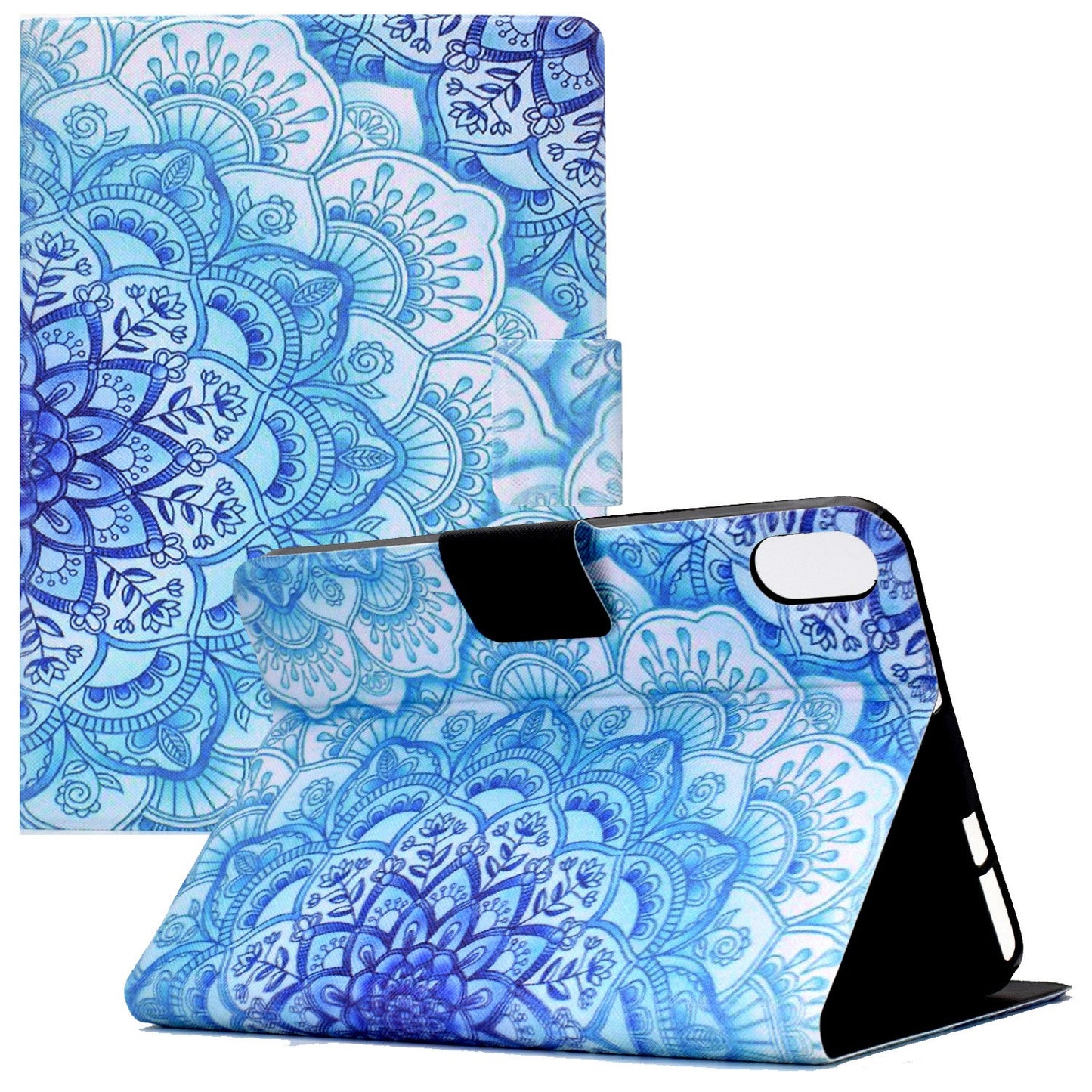 For iPad 10.9 (2022) / iPad 10th Gen Pattern Printing Tablet Case PU Leather Stand Shockproof Auto Wake / Sleep Smart Cover with Card Holder