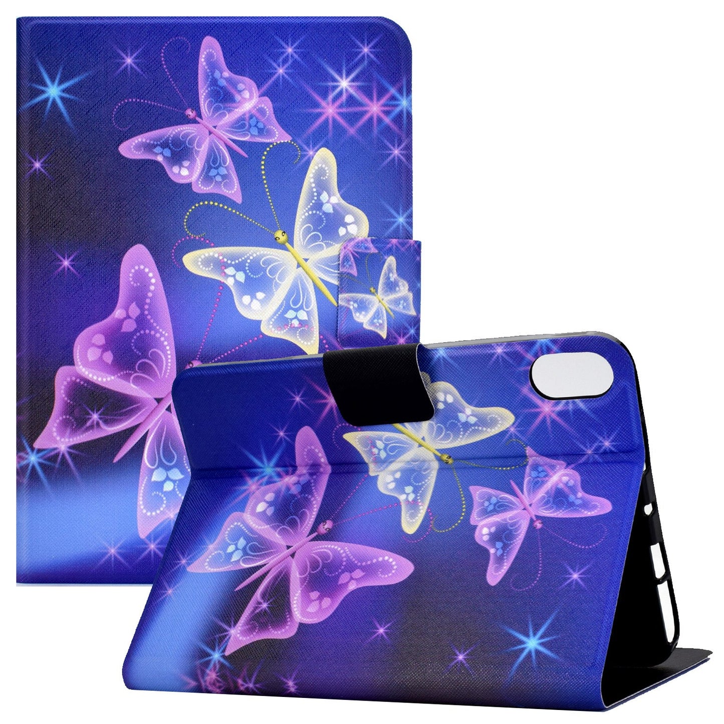 For iPad 10.9 (2022) / iPad 10th Gen Pattern Printing Tablet Case PU Leather Stand Shockproof Auto Wake / Sleep Smart Cover with Card Holder