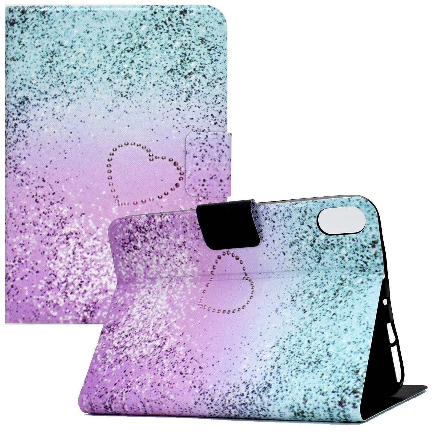For iPad 10.9 (2022) / iPad 10th Gen Pattern Printing PU Leather Tablet Case Folding Stand Folio Cover with Card Holder