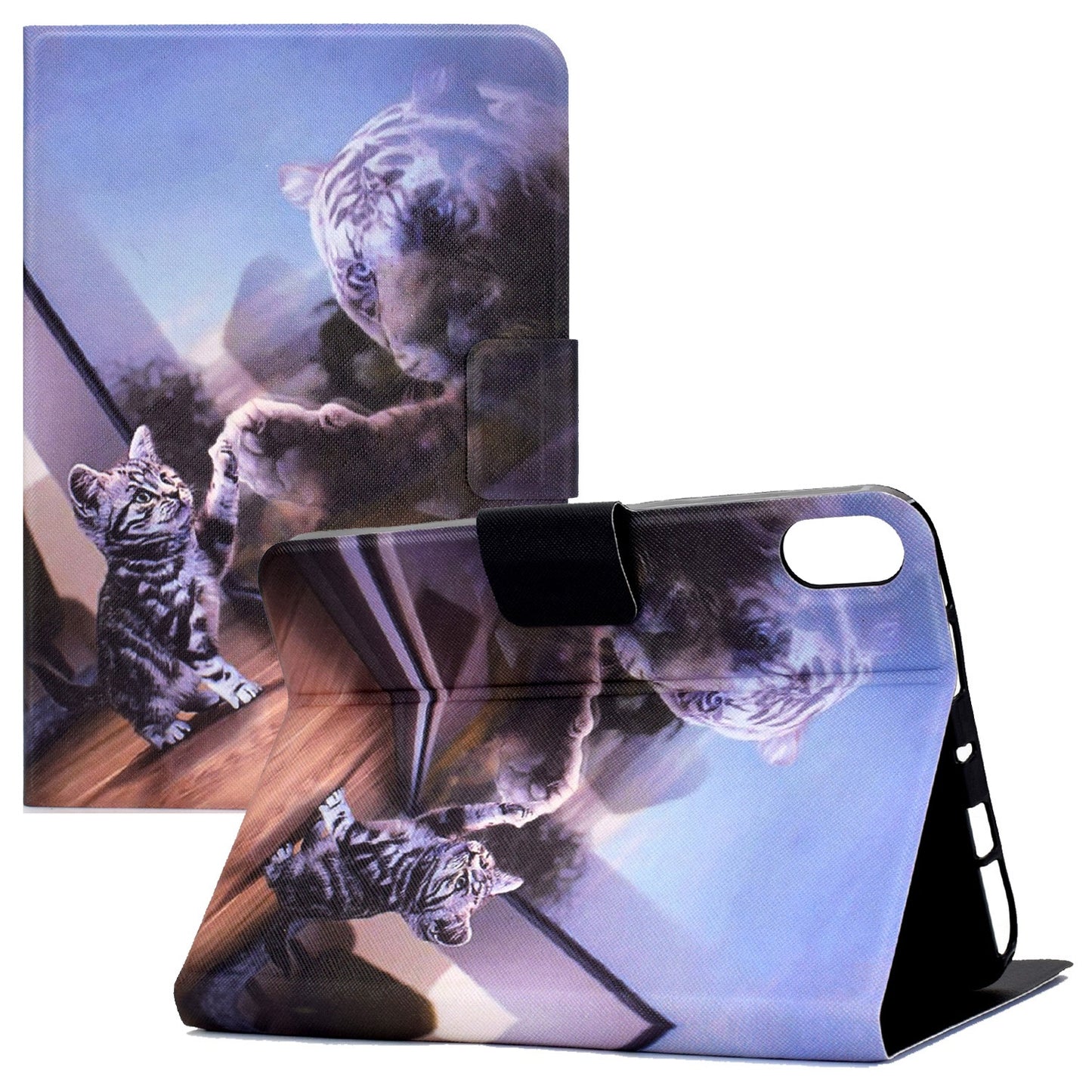 For iPad 10.9 (2022) / iPad 10th Gen Pattern Printing PU Leather Tablet Case Folding Stand Folio Cover with Card Holder