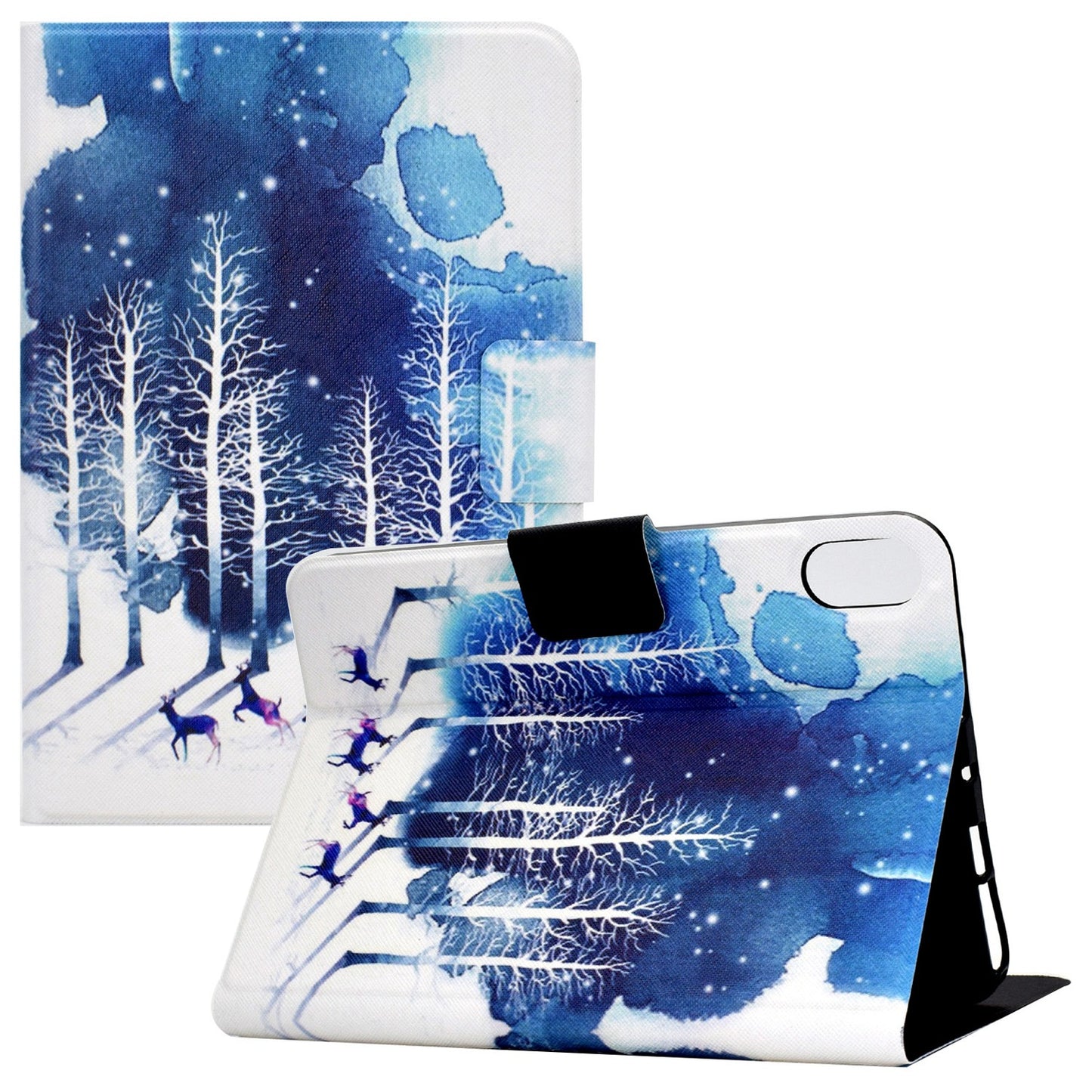 For iPad 10.9 (2022) / iPad 10th Gen Pattern Printing PU Leather Tablet Case Folding Stand Folio Cover with Card Holder