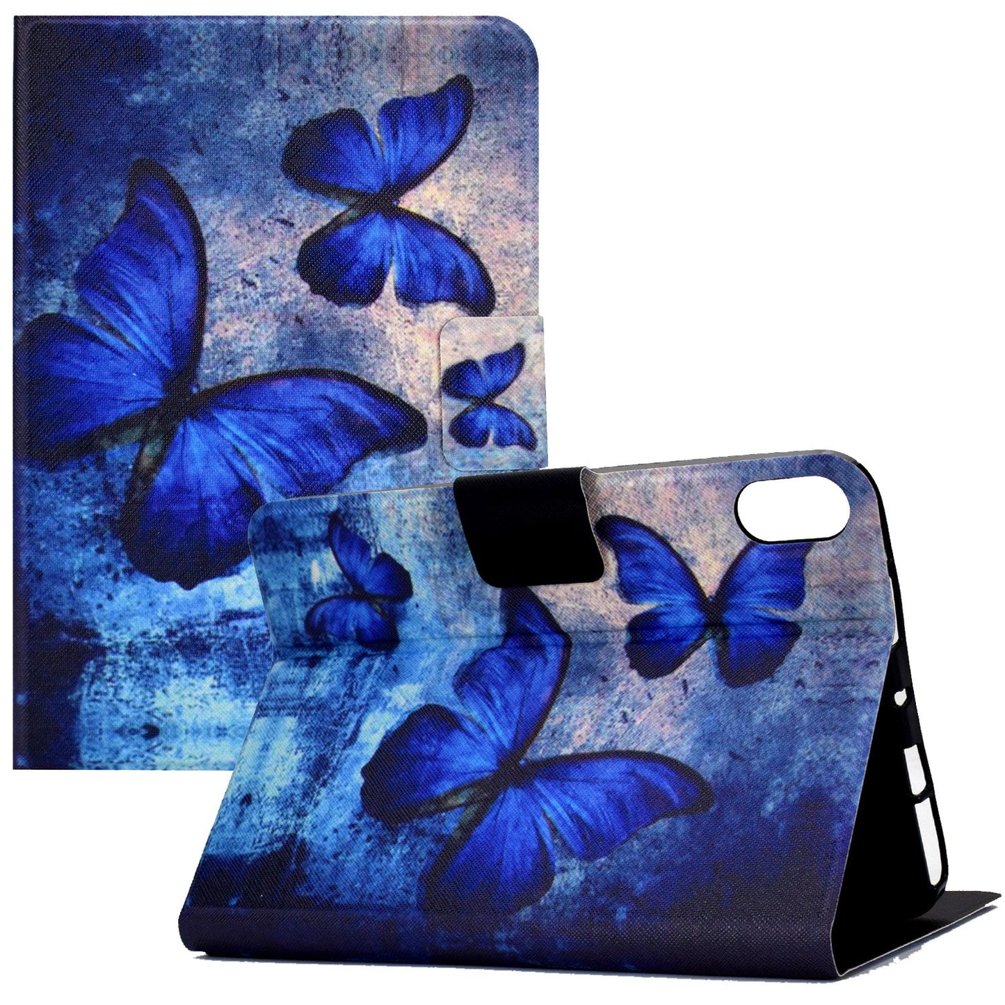 For iPad 10.9 (2022) / iPad 10th Gen Pattern Printing PU Leather Tablet Case Folding Stand Folio Cover with Card Holder