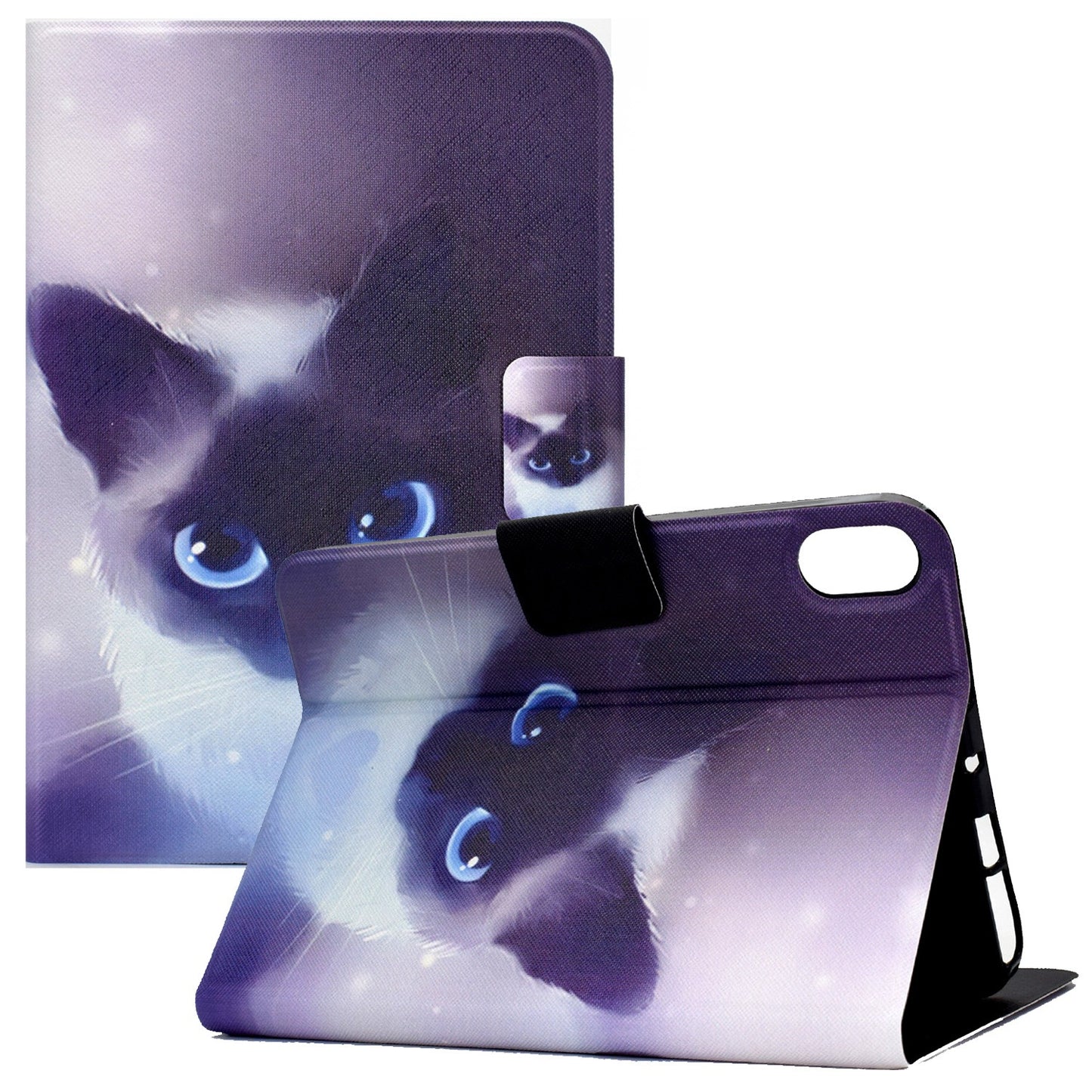 For iPad 10.9 (2022) / iPad 10th Gen Pattern Printing PU Leather Tablet Case Folding Stand Folio Cover with Card Holder
