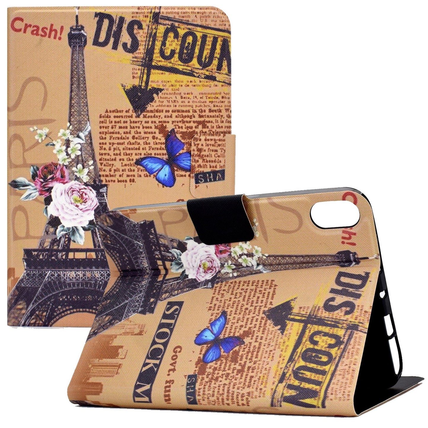 For iPad 10.9 (2022) / iPad 10th Gen Pattern Printing PU Leather Tablet Case Folding Stand Folio Cover with Card Holder