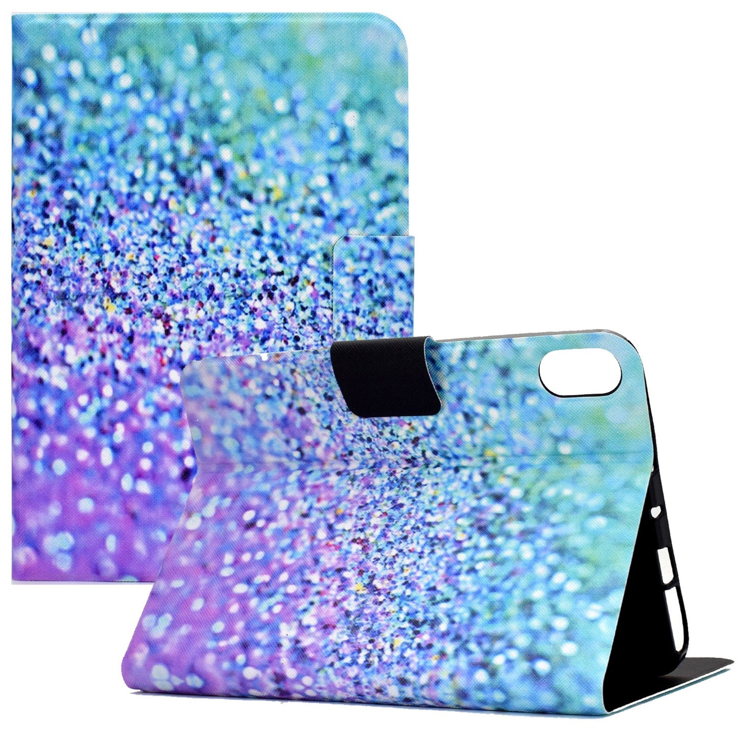 For iPad 10.9 (2022) / iPad 10th Gen Pattern Printing PU Leather Tablet Case Folding Stand Folio Cover with Card Holder