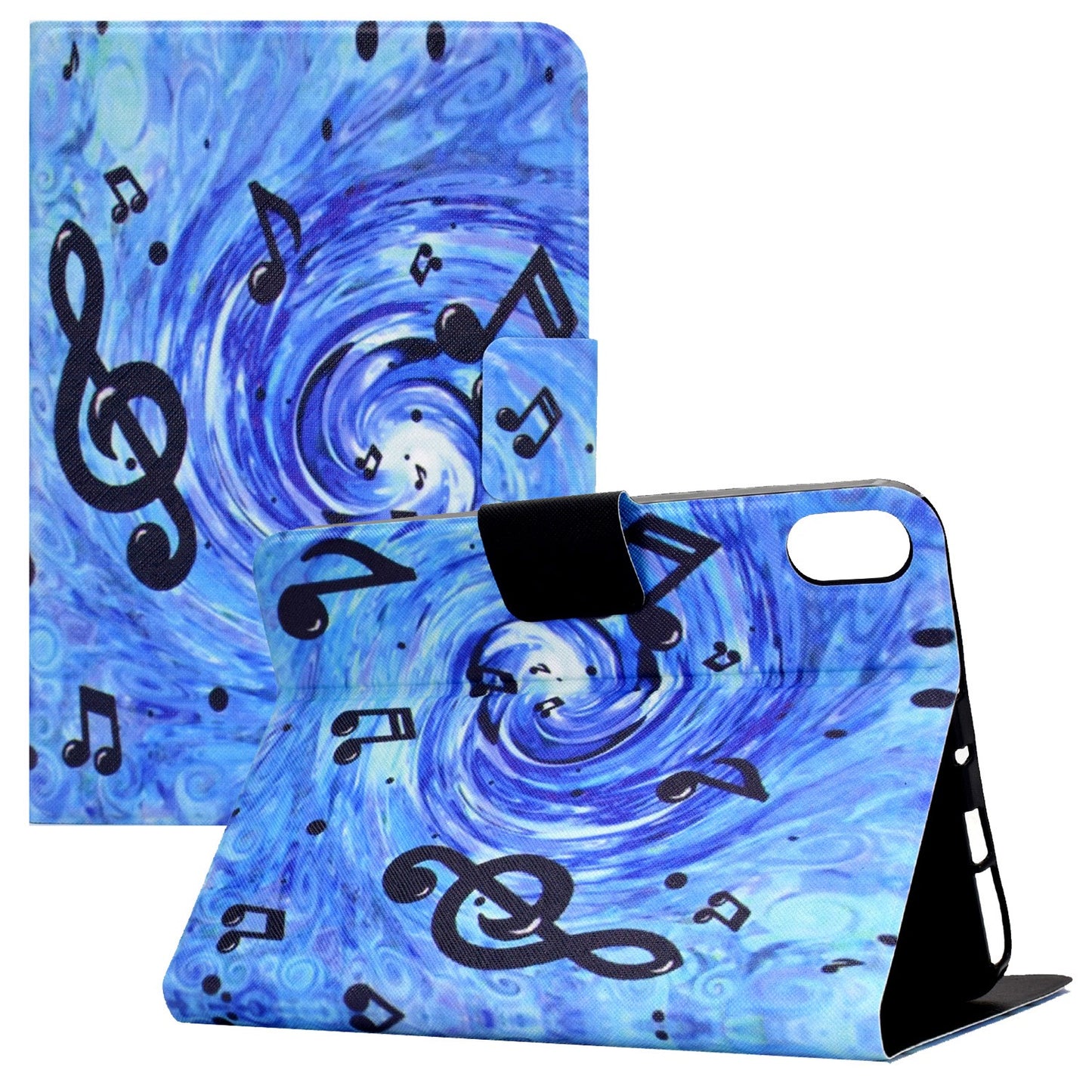 For iPad 10.9 (2022) / iPad 10th Gen Pattern Printing PU Leather Tablet Case Folding Stand Folio Cover with Card Holder