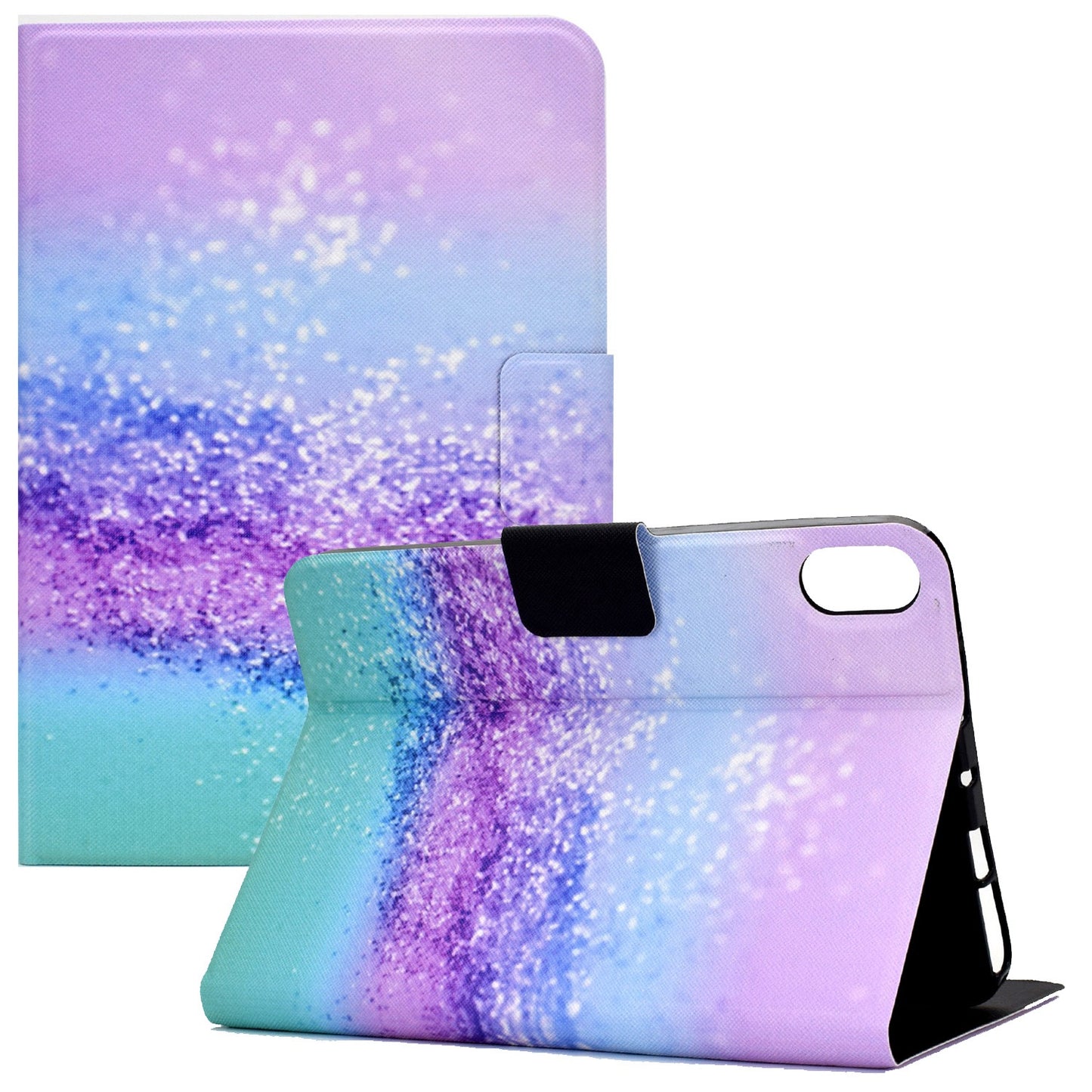 For iPad 10.9 (2022) / iPad 10th Gen Pattern Printing PU Leather Tablet Case Folding Stand Folio Cover with Card Holder