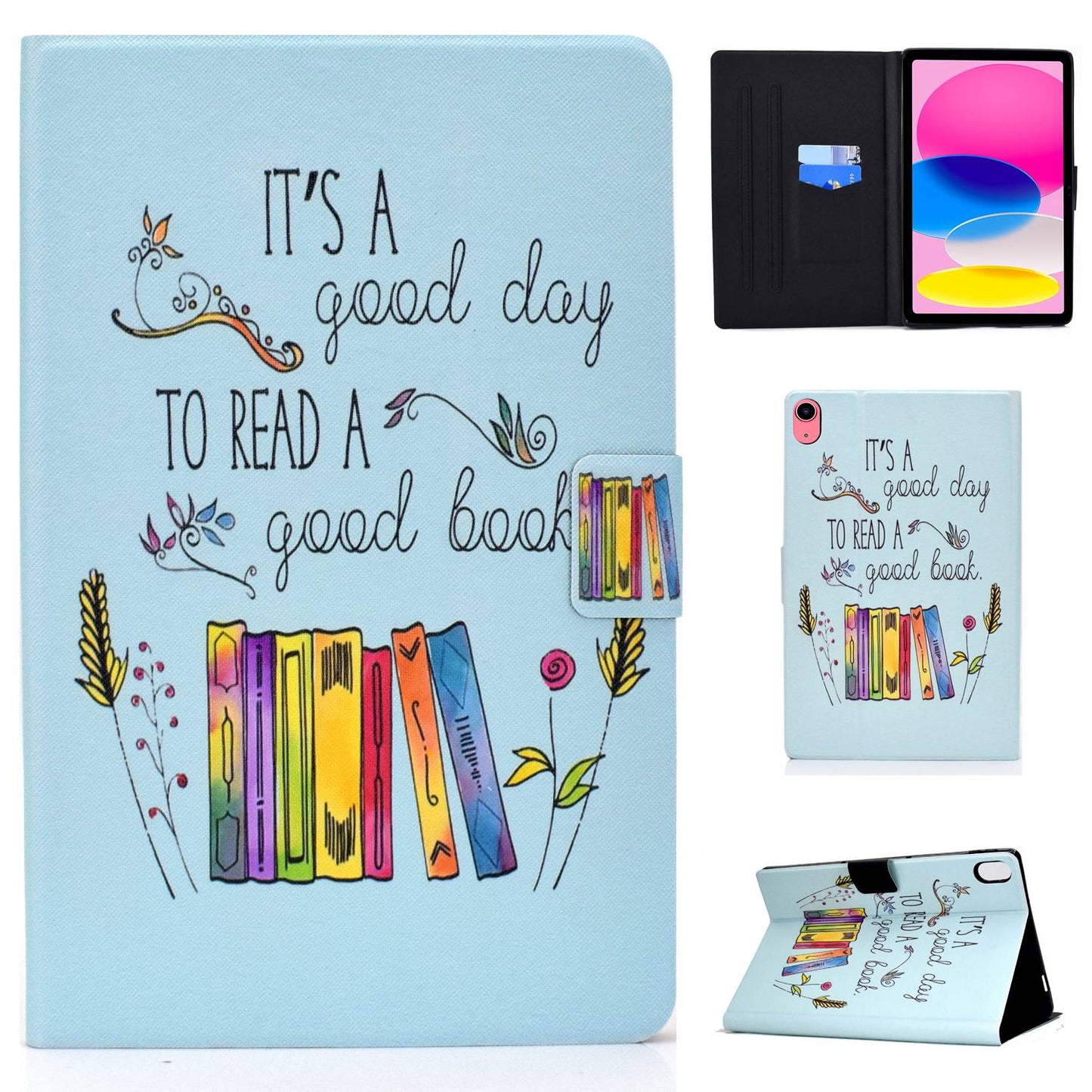 For iPad 10.9 (2022) / iPad 10th Gen Pattern Printing PU Leather Folio Tablet Case Fold Stand Card Holder Magnetic Flip Cover