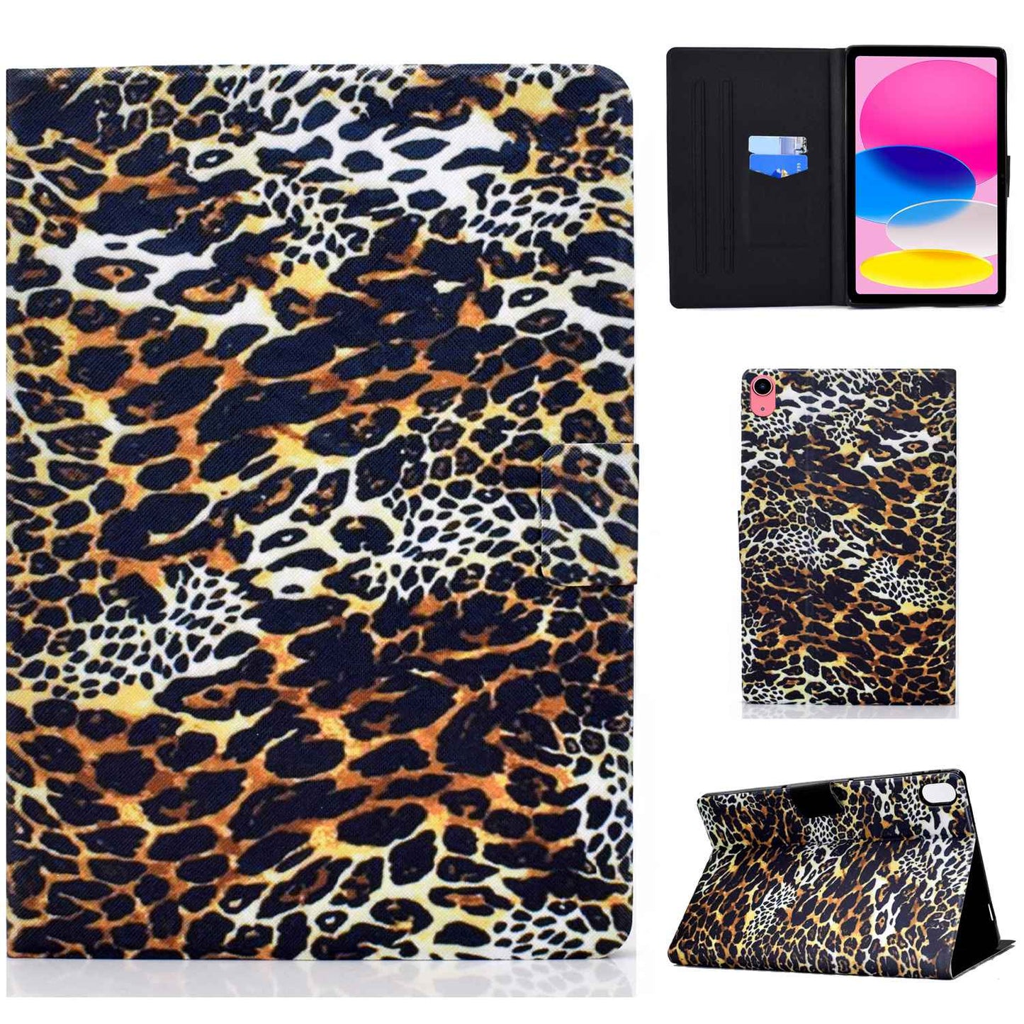 For iPad 10.9 (2022) / iPad 10th Gen Pattern Printing PU Leather Folio Tablet Case Fold Stand Card Holder Magnetic Flip Cover