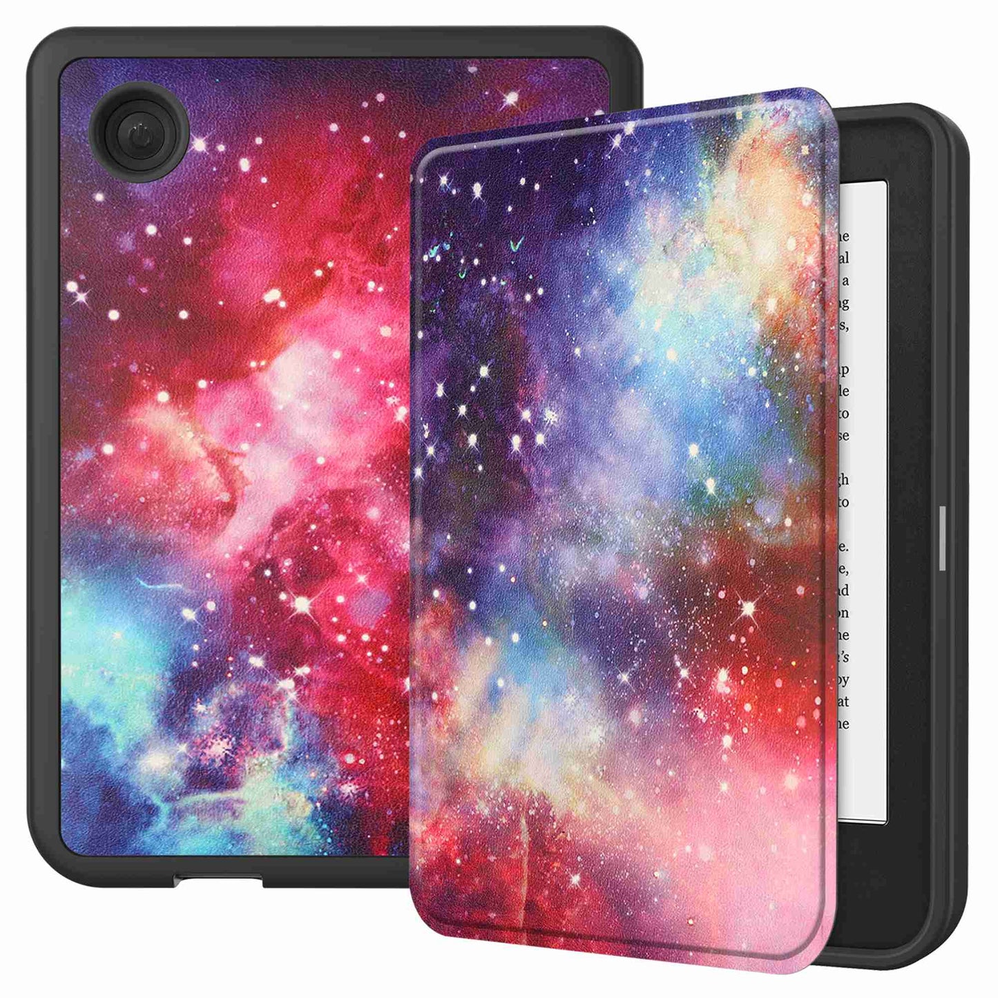 For Kobo Clara 2E Pattern Printing PU Leather Folio E-reader Cover Shockproof Smart Auto Sleep / Wake Protective Case