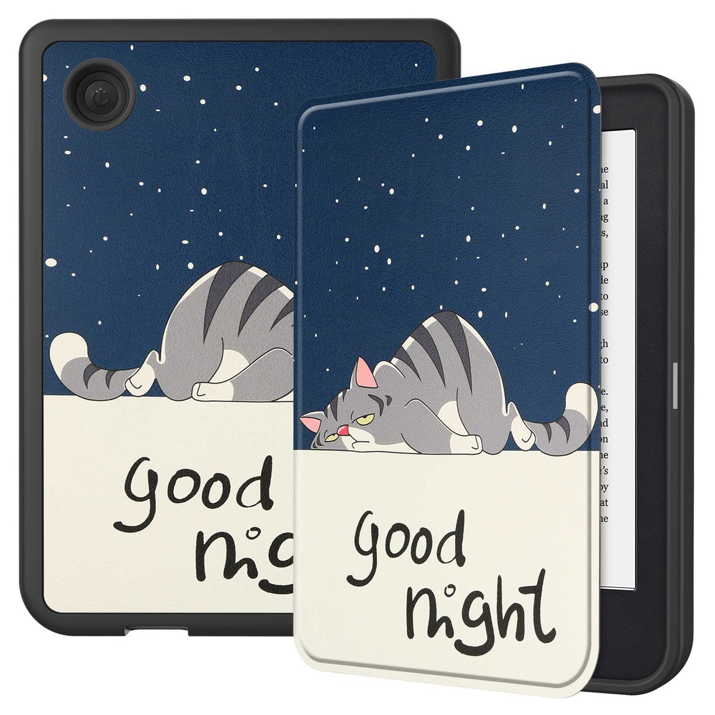 For Kobo Clara 2E Pattern Printing PU Leather Folio E-reader Cover Shockproof Smart Auto Sleep / Wake Protective Case