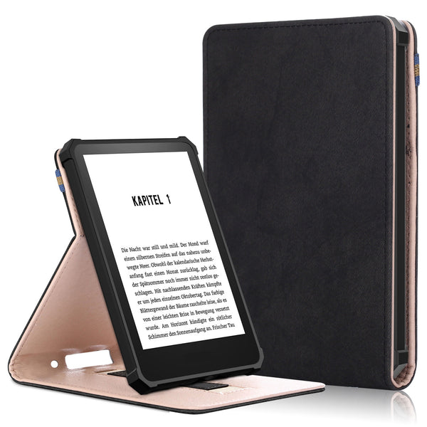 For Amazon Kindle 11th Gen (2022) Adjustable Stand Stitching PU Leather + TPU Case Solid Color E-reader Cover with Inner Hand Strap