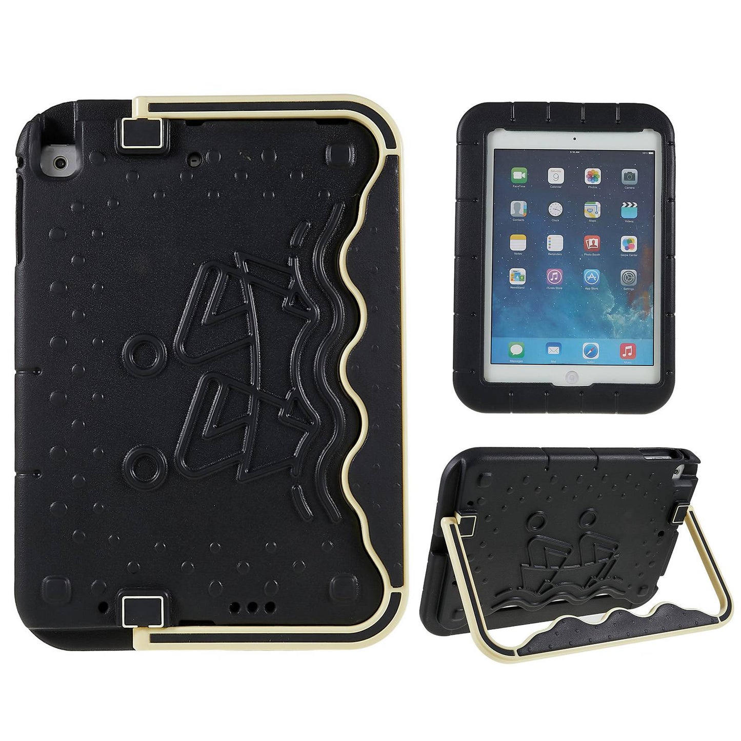 For iPad Air (2013) / Air 2 / iPad 9.7-inch (2017) / (2018) Paddling Boat Style EVA + ABS Shockproof Case Adjustable Kickstand Tablet Protective Cover