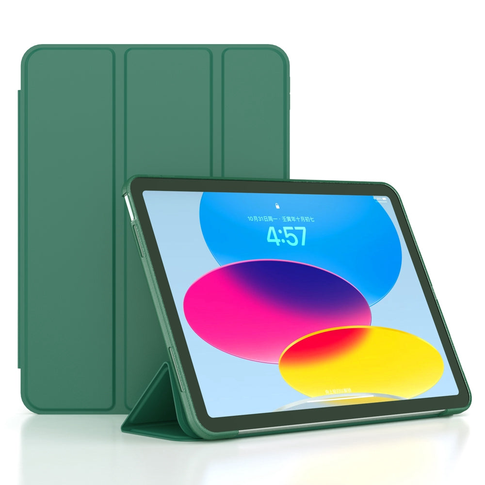 For iPad 10.9 (2022) / iPad 10th Gen Trifold Stand Tablet Case Auto Wake / Sleep PU Leather Soft TPU Magnetic Shockproof Cover