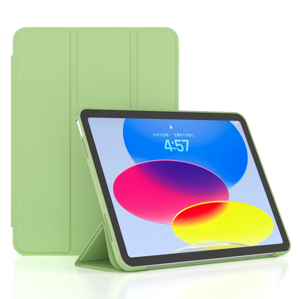 For iPad 10.9 (2022) / iPad 10th Gen Trifold Stand Tablet Case Auto Wake / Sleep PU Leather Soft TPU Magnetic Shockproof Cover