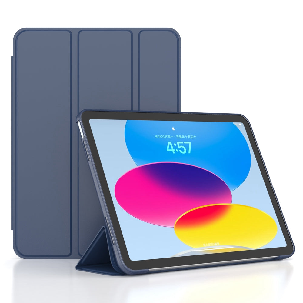 For iPad 10.9 (2022) / iPad 10th Gen Trifold Stand Tablet Case Auto Wake / Sleep PU Leather Soft TPU Magnetic Shockproof Cover