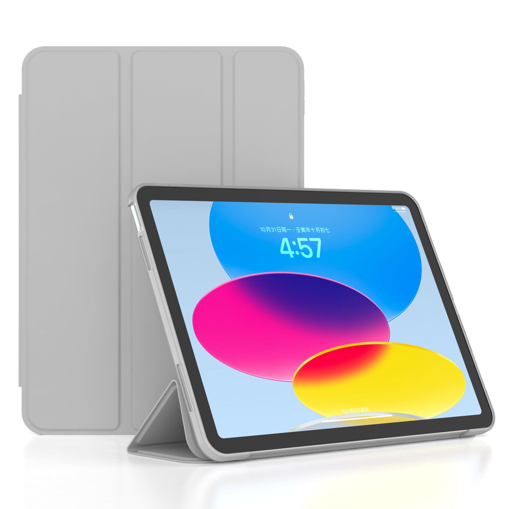 For iPad 10.9 (2022) / iPad 10th Gen Trifold Stand Tablet Case Auto Wake / Sleep PU Leather Soft TPU Magnetic Shockproof Cover