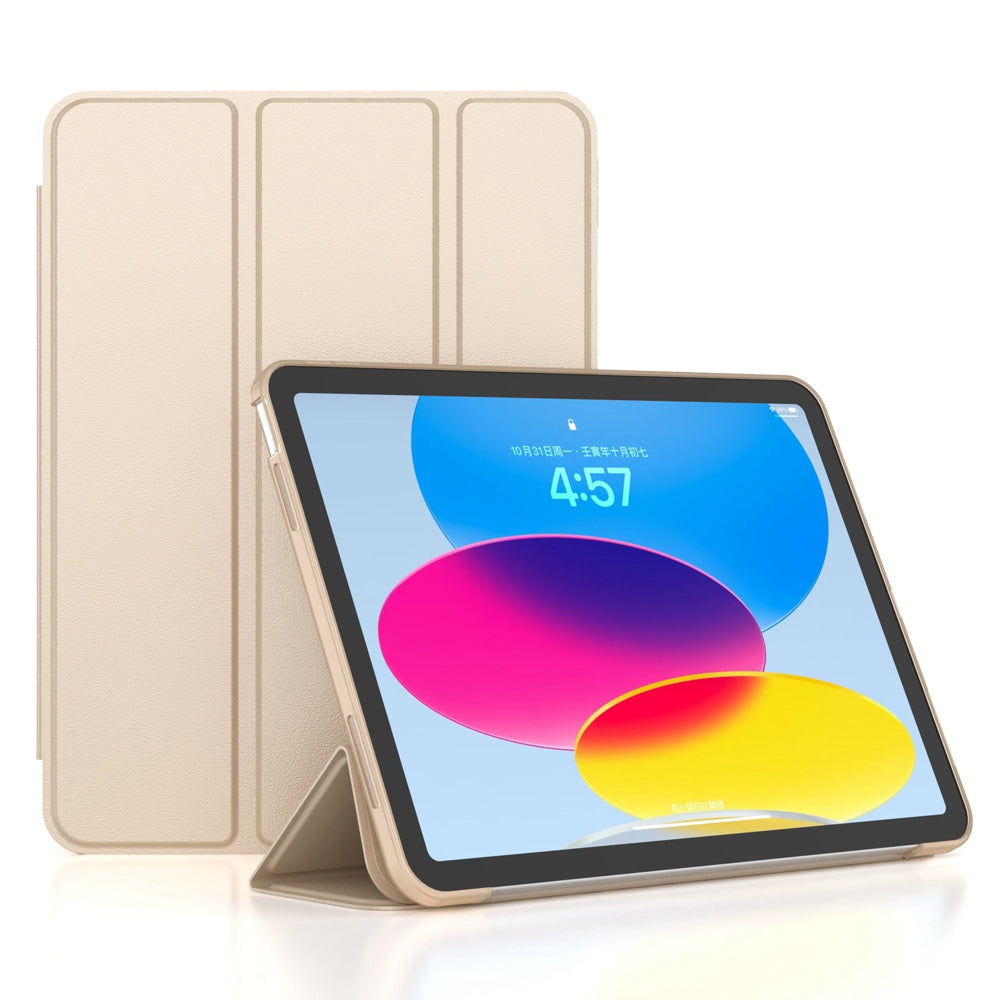 For iPad 10.9 (2022) / iPad 10th Gen Trifold Stand Tablet Case Auto Wake / Sleep PU Leather Soft TPU Magnetic Shockproof Cover