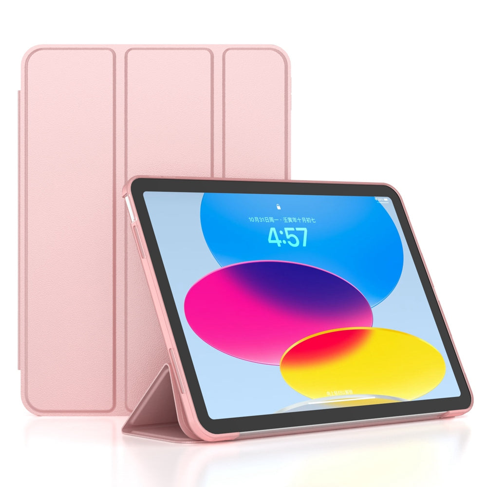 For iPad 10.9 (2022) / iPad 10th Gen Trifold Stand Tablet Case Auto Wake / Sleep PU Leather Soft TPU Magnetic Shockproof Cover