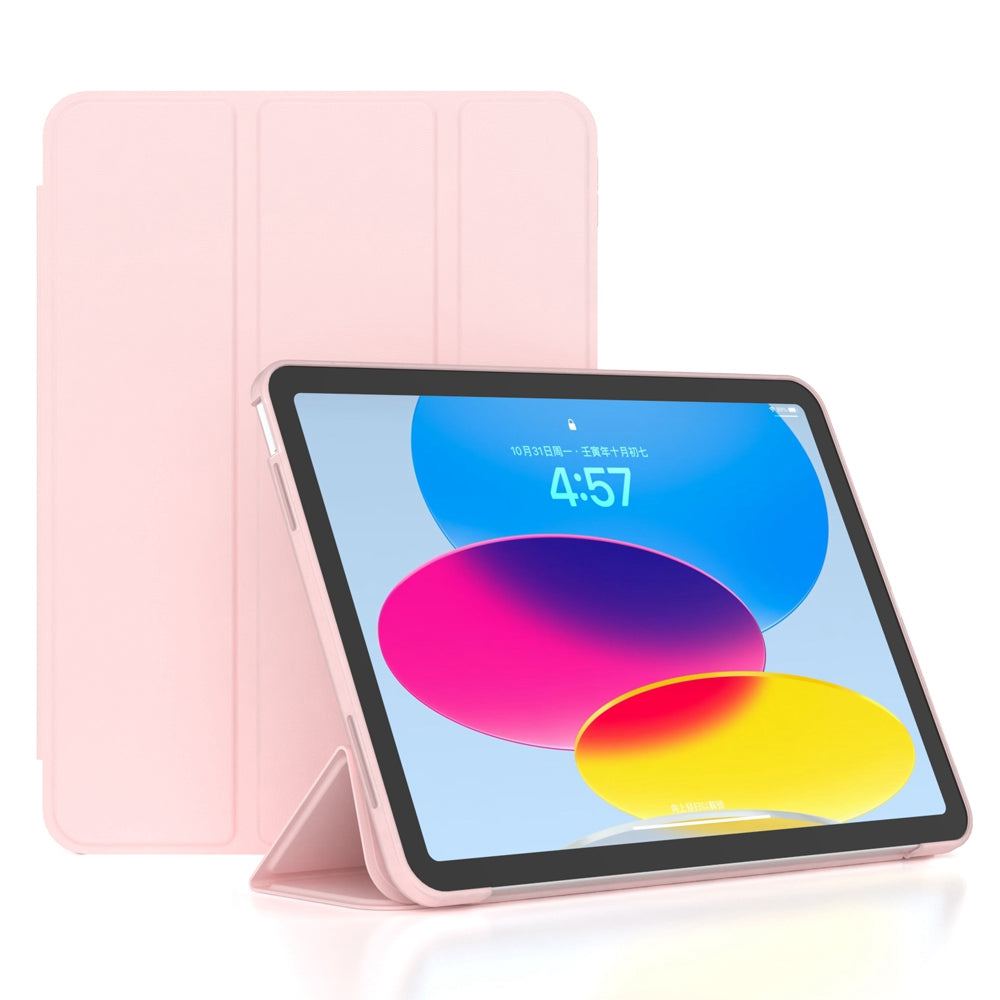For iPad 10.9 (2022) / iPad 10th Gen Trifold Stand Tablet Case Auto Wake / Sleep PU Leather Soft TPU Magnetic Shockproof Cover