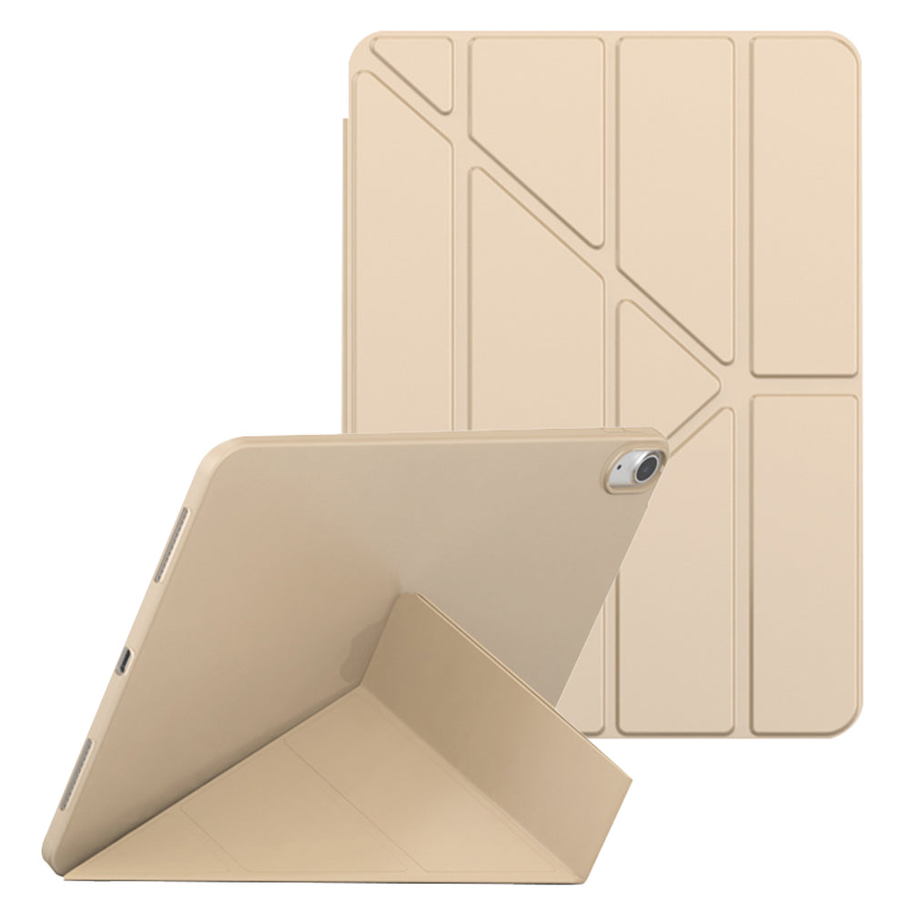 For iPad 10.9 (2022) Origami Stand PU Leather + TPU Protective Case Tablet Drop-proof Cover