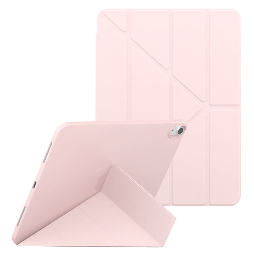 For iPad 10.9 (2022) Origami Stand PU Leather + TPU Protective Case Tablet Drop-proof Cover