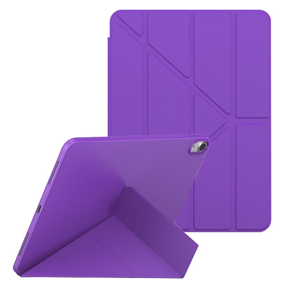 For iPad 10.9 (2022) Origami Stand PU Leather + TPU Protective Case Tablet Drop-proof Cover