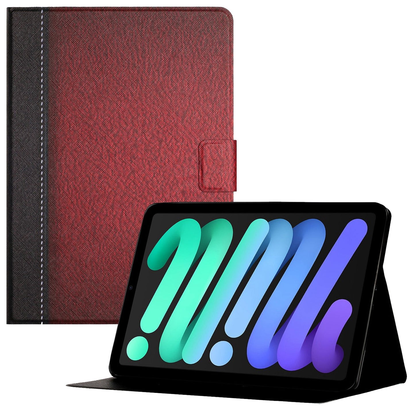 For iPad 10.9 (2022) / iPad 10th Gen PU Leather Bi-color Splicing Tablet Case Folding Stand Cover Auto Wake / Sleep Smart Case with Card Holder