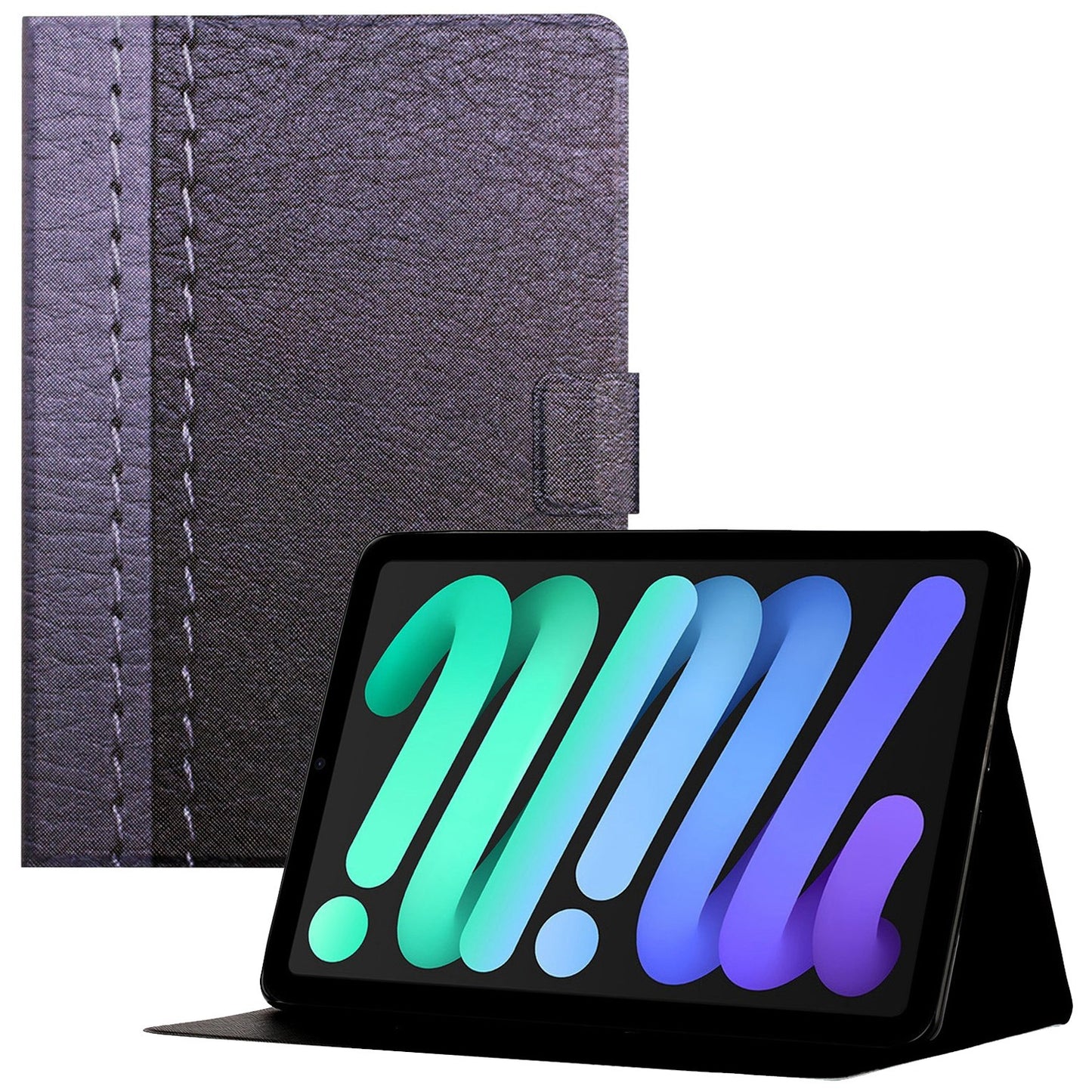For iPad 10.9 (2022) / iPad 10th Gen PU Leather Bi-color Splicing Tablet Case Folding Stand Cover Auto Wake / Sleep Smart Case with Card Holder