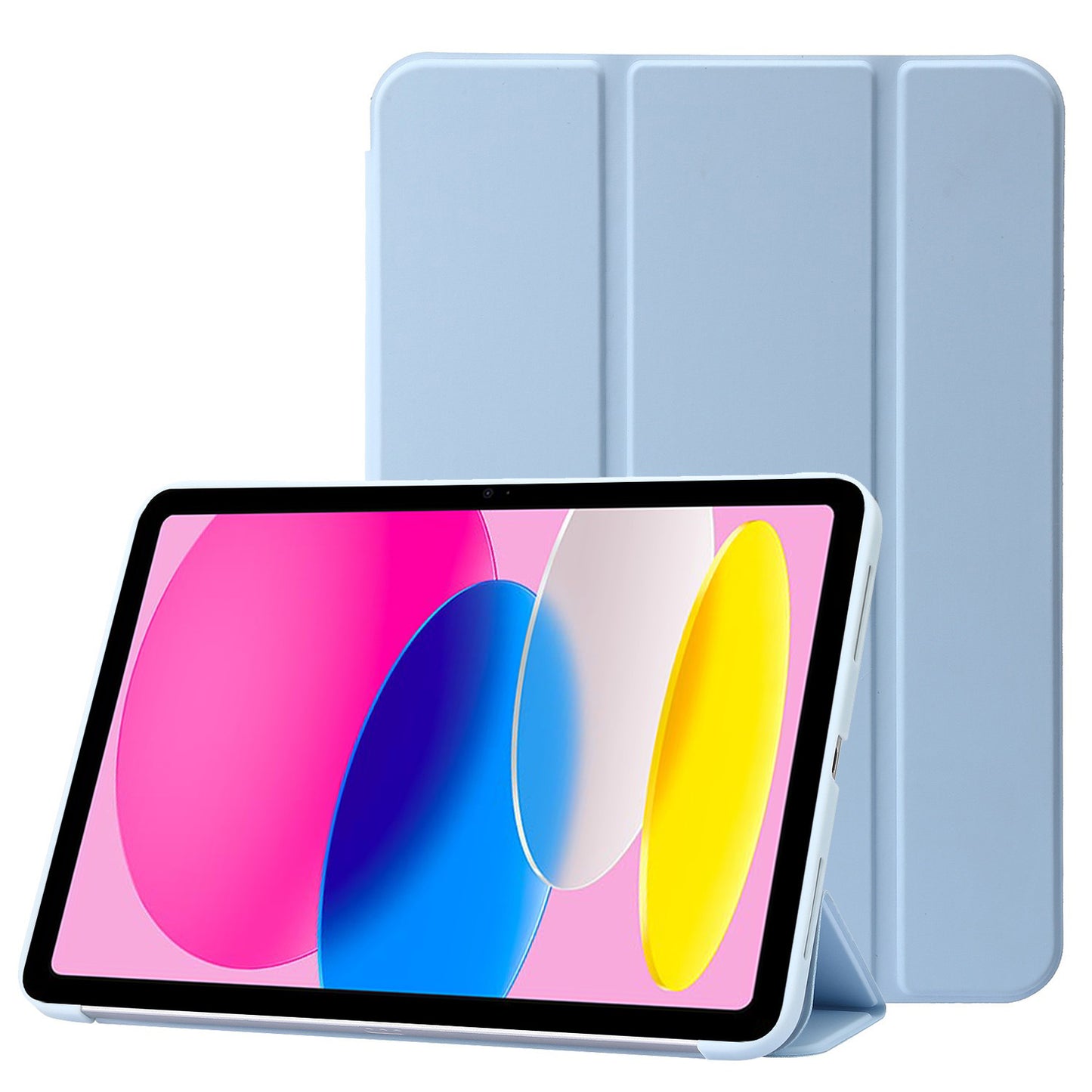For iPad 10.9 (2022) Three-fold Stand PU Leather + Silicone Cover Tablet Anti-drop Shockproof Case