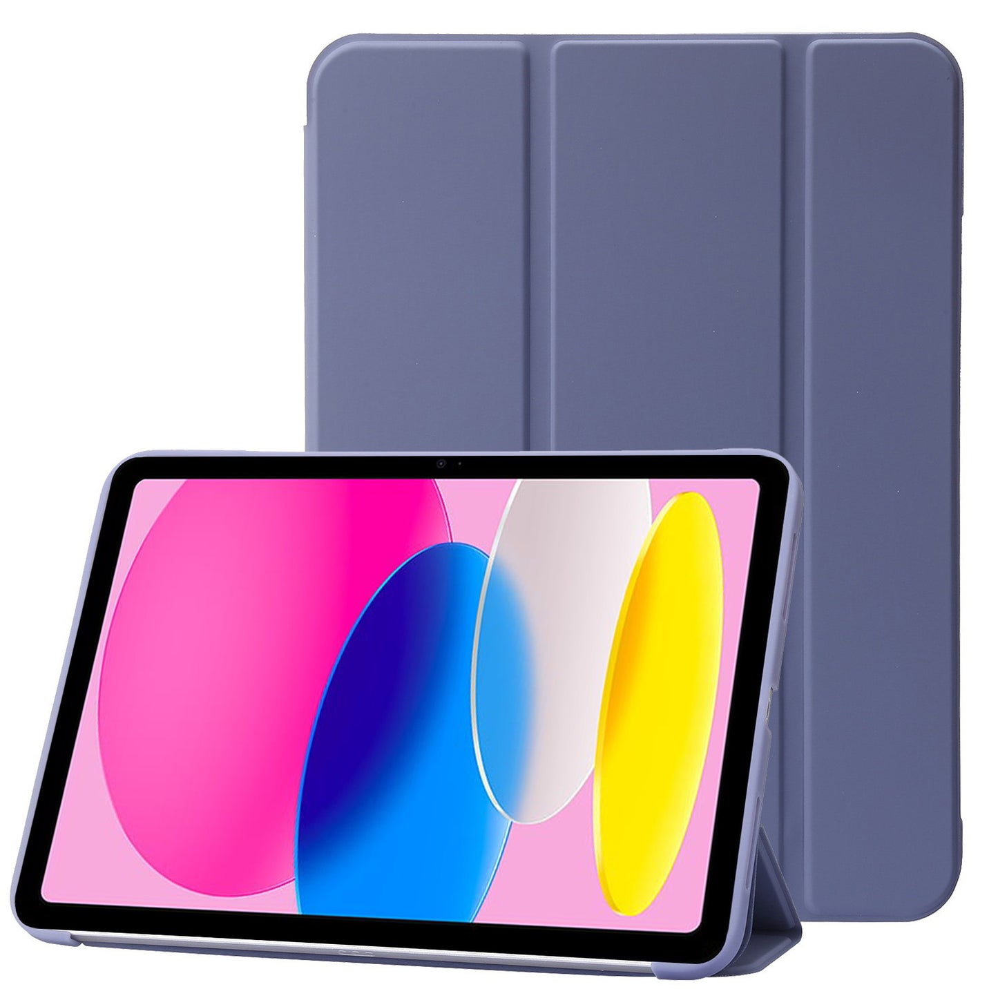 For iPad 10.9 (2022) Three-fold Stand PU Leather + Silicone Cover Tablet Anti-drop Shockproof Case