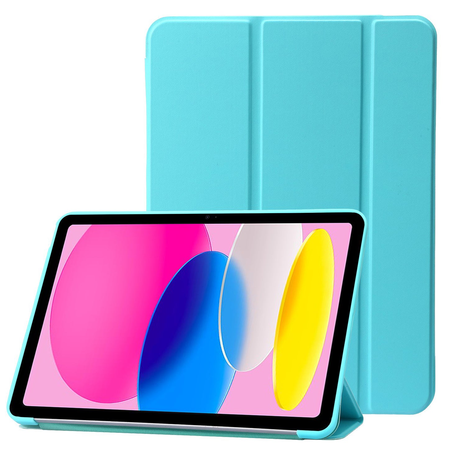 For iPad 10.9 (2022) Three-fold Stand PU Leather + Silicone Cover Tablet Anti-drop Shockproof Case