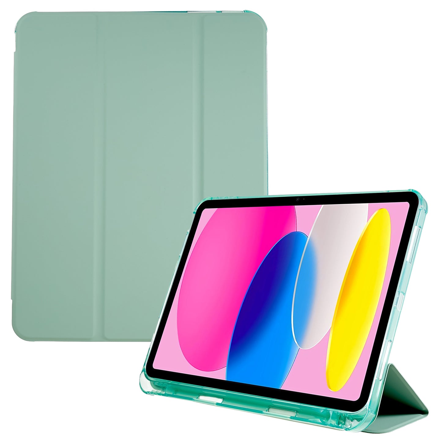 For iPad 10.9 (2022) / iPad 10th Gen PU Leather Shockproof Trifold Stand Cover Smart Auto Wake / Sleep Tablet Case with Pen Slot
