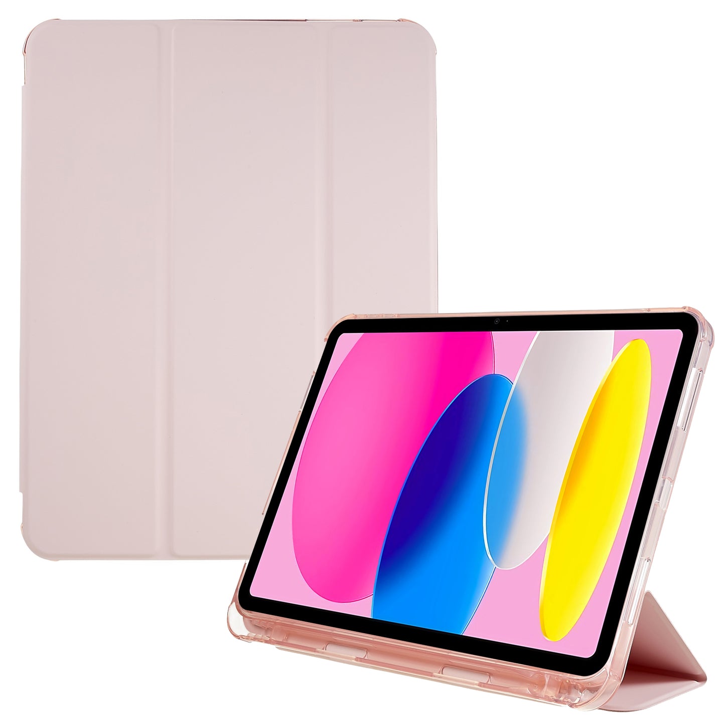For iPad 10.9 (2022) / iPad 10th Gen PU Leather Shockproof Trifold Stand Cover Smart Auto Wake / Sleep Tablet Case with Pen Slot
